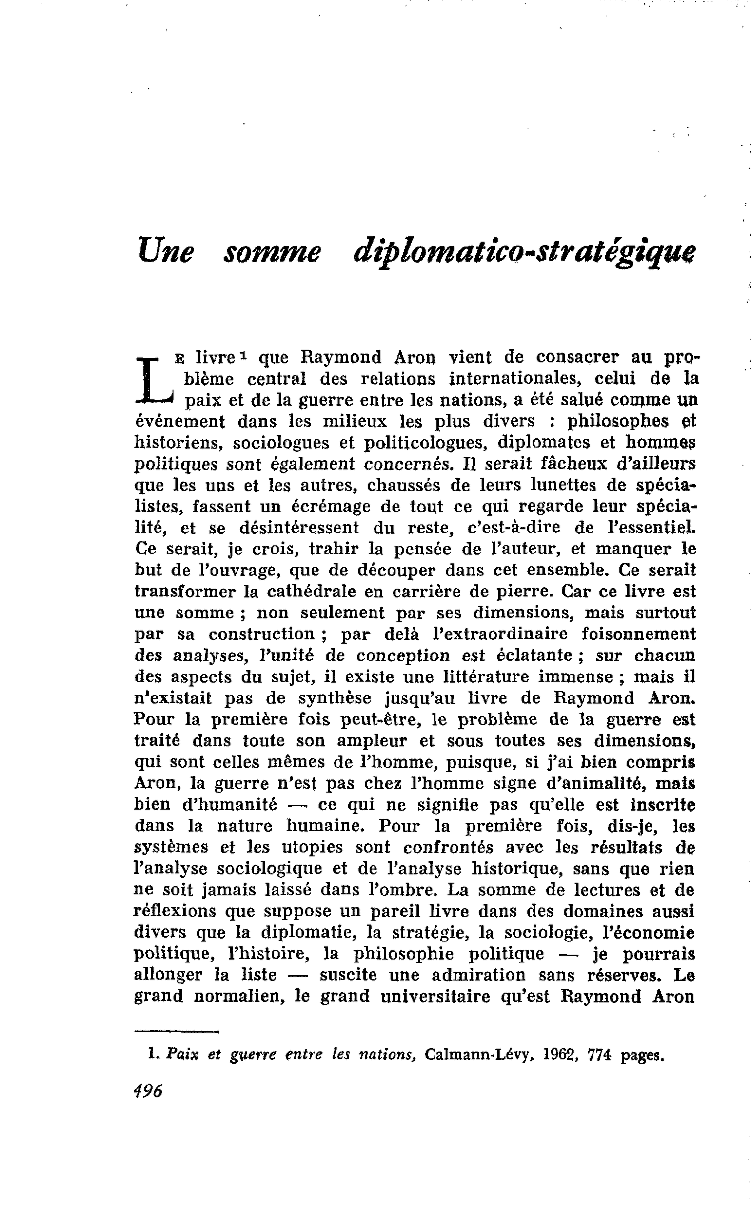 Une somme diplomatico-stratégique