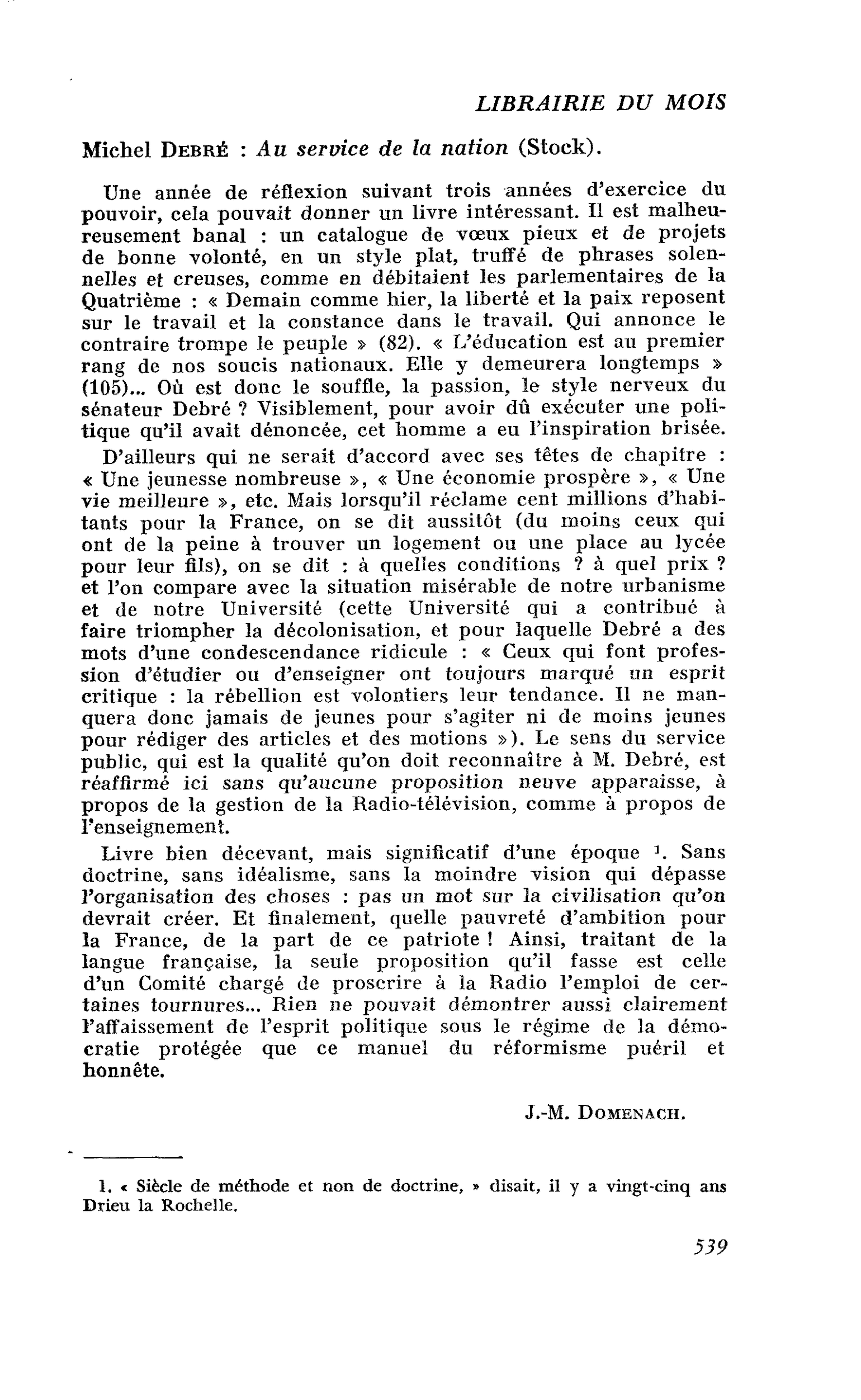 Michel Debré : Au service de la nation