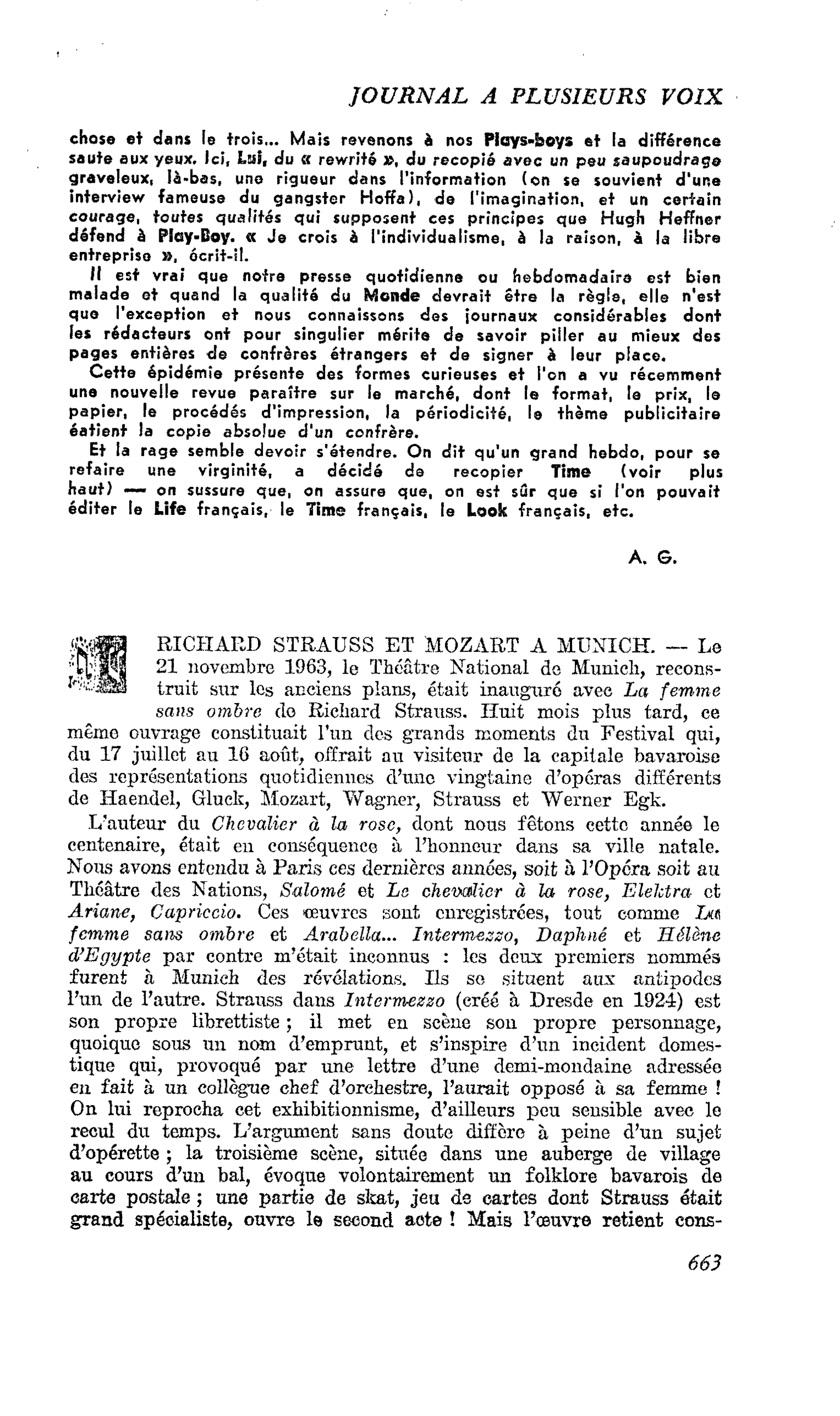 RICHARD STRAUSS ET MOZART A MUNICH