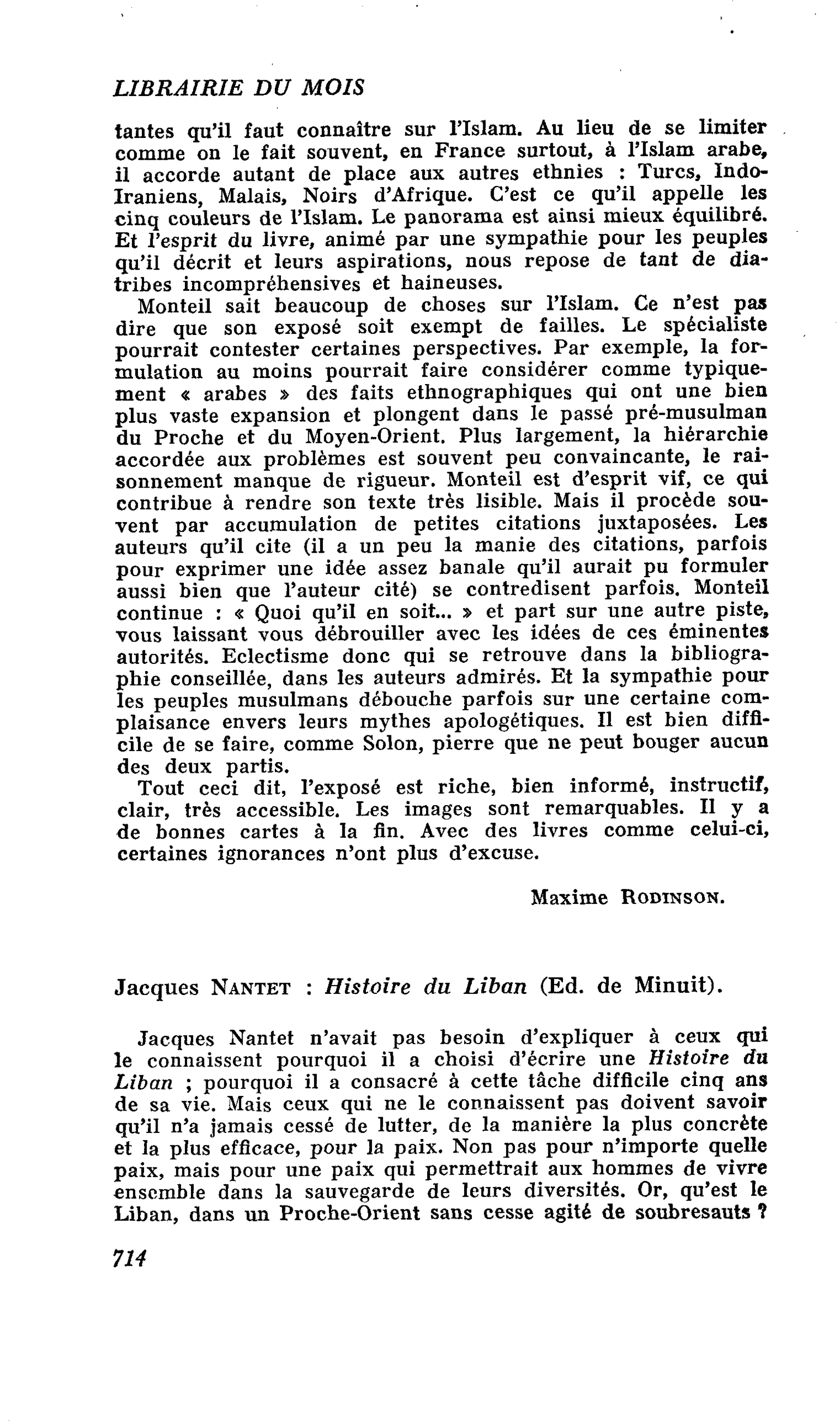 Jacques Nantet : Histoire du Liban
