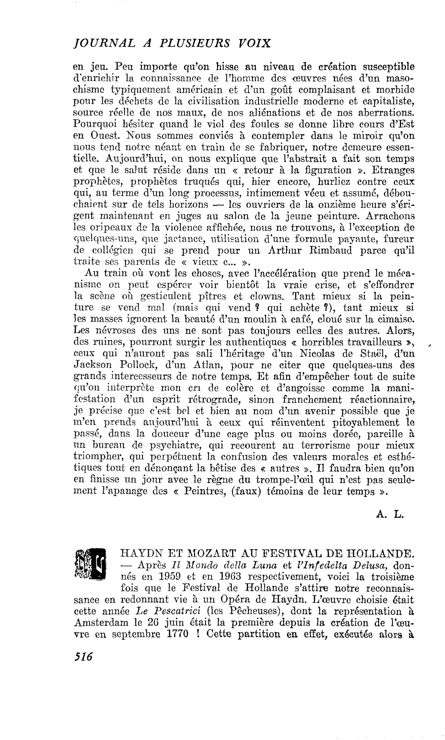 HAYDN ET MOZART AU FESTIVAL DE HOLLANDE