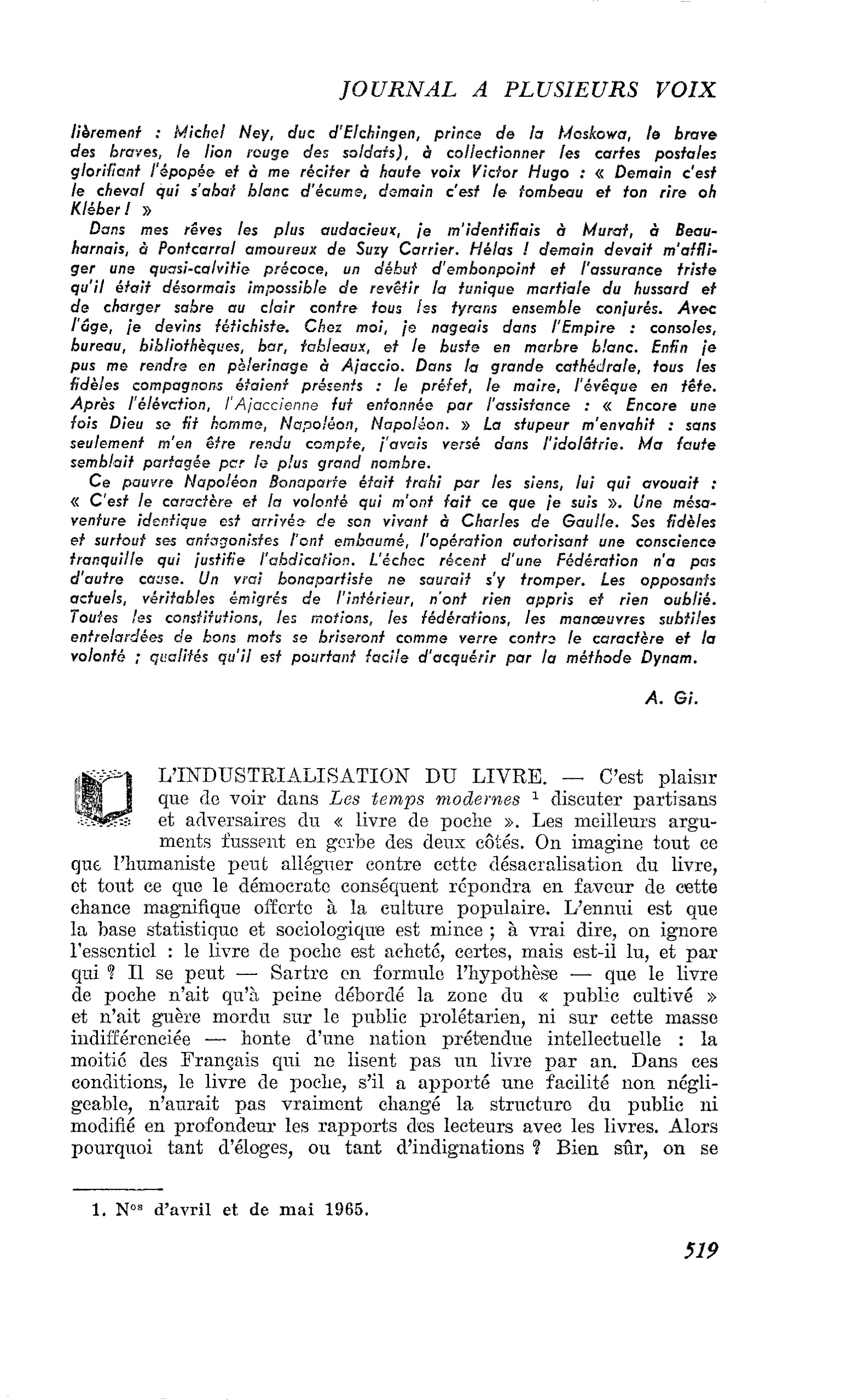 L’INDUSTRIALISATION DU LIVRE
