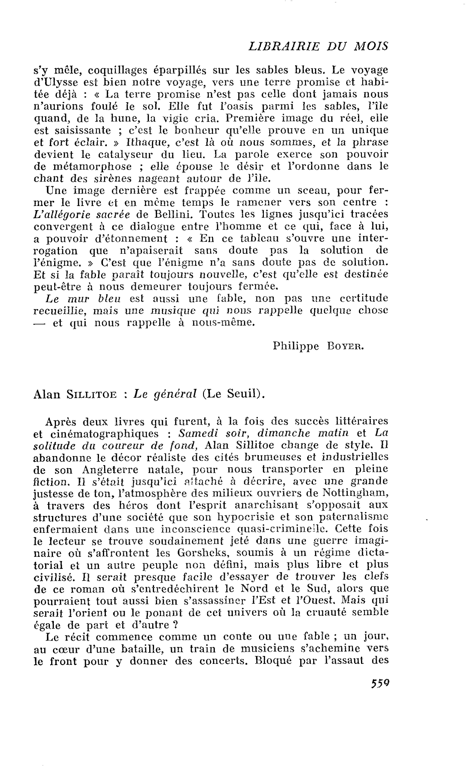 Alan Sillitoe : Le général
