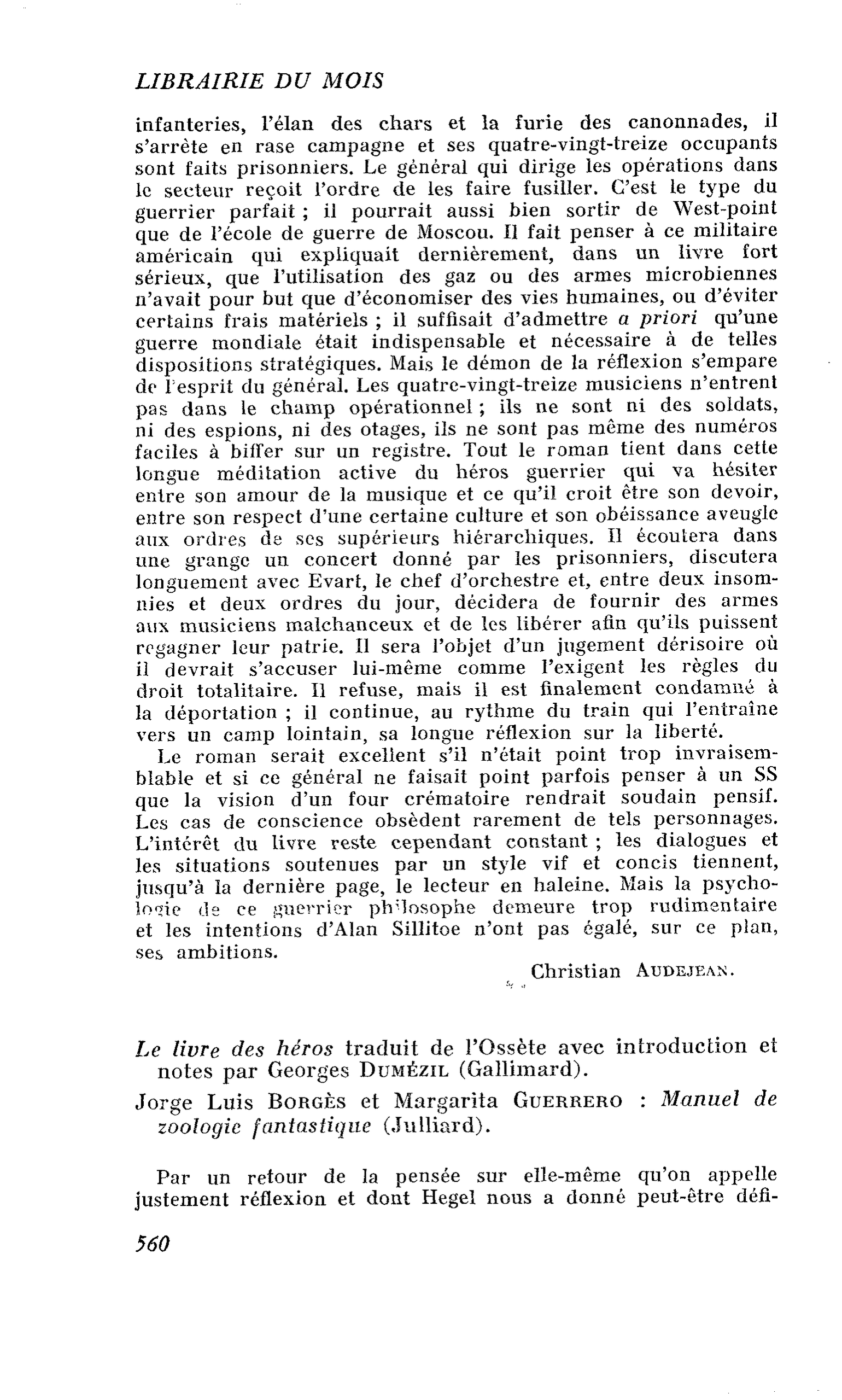 Le livre des héros traduit de l’Ossète avec introduction et notes par Georges Dumézil. Jorge Luis Borgès et Margarita Guerrero : Manuel de zoologie fantastique