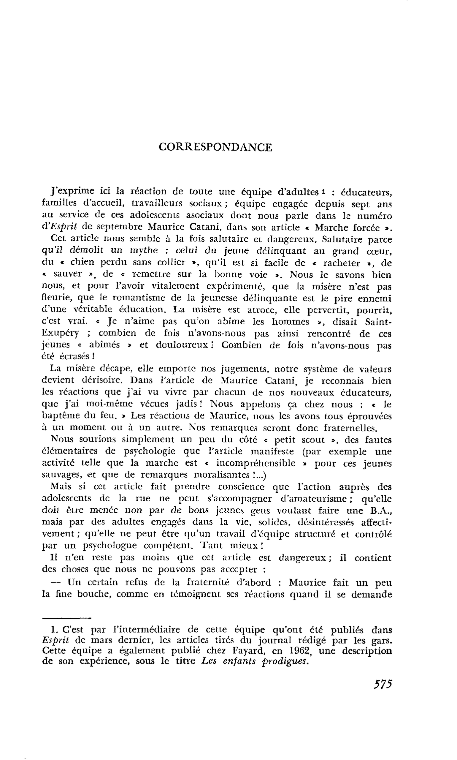 Correspondance