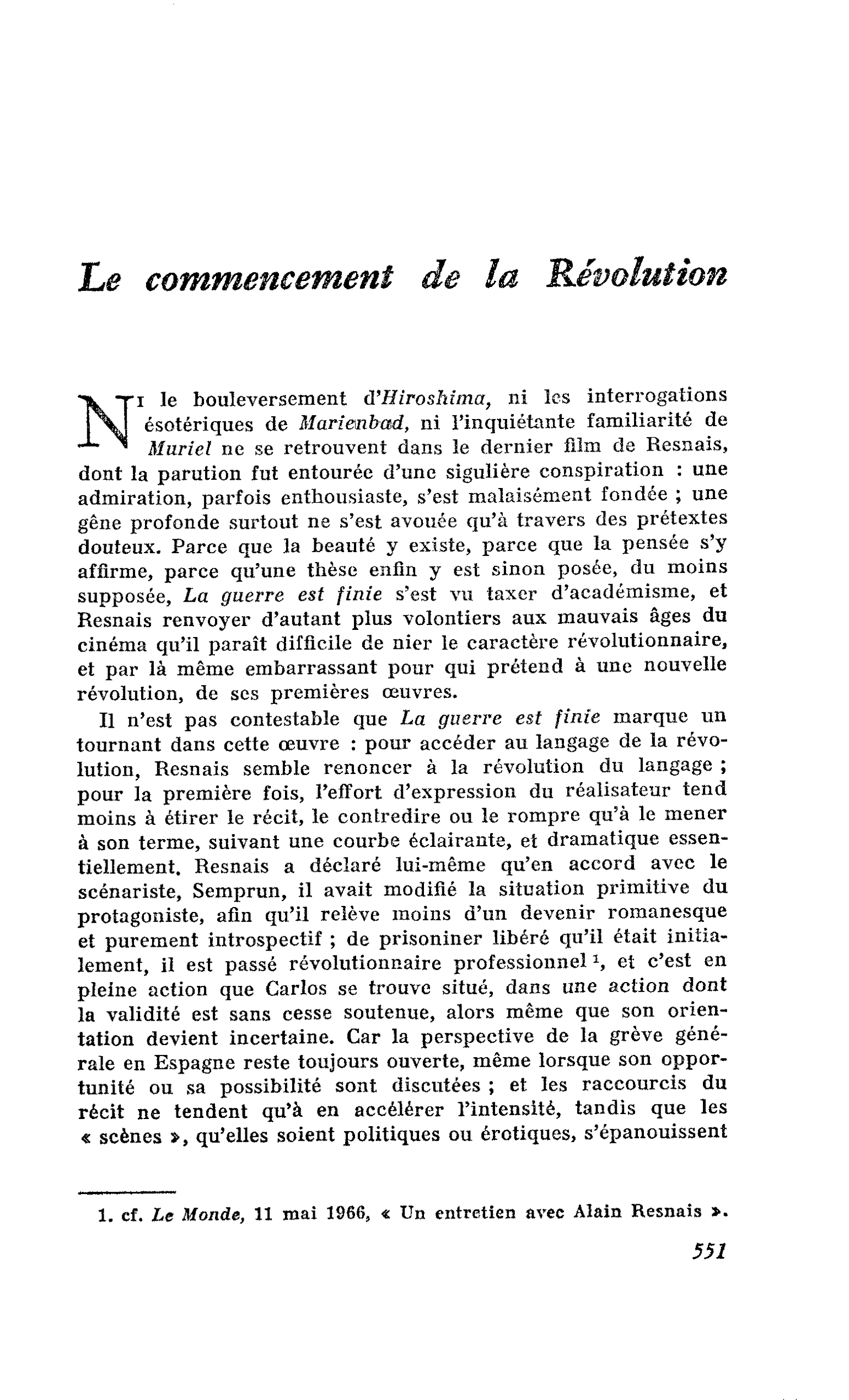 Le commencement de la Révolution