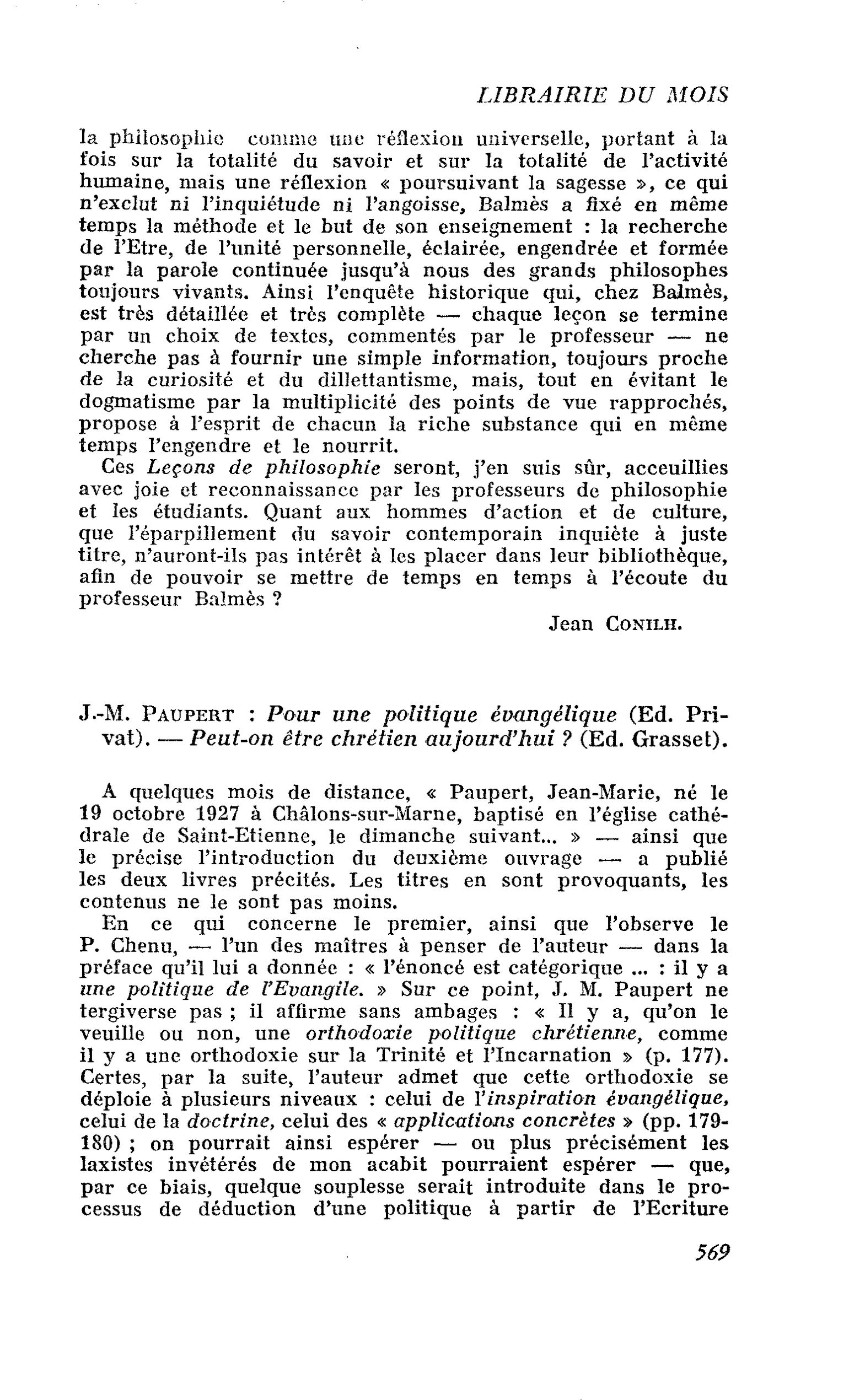 J.-M. Paupert : Pour une politique évangélique. ? Peut-on être chrétien aujourd’hui ?