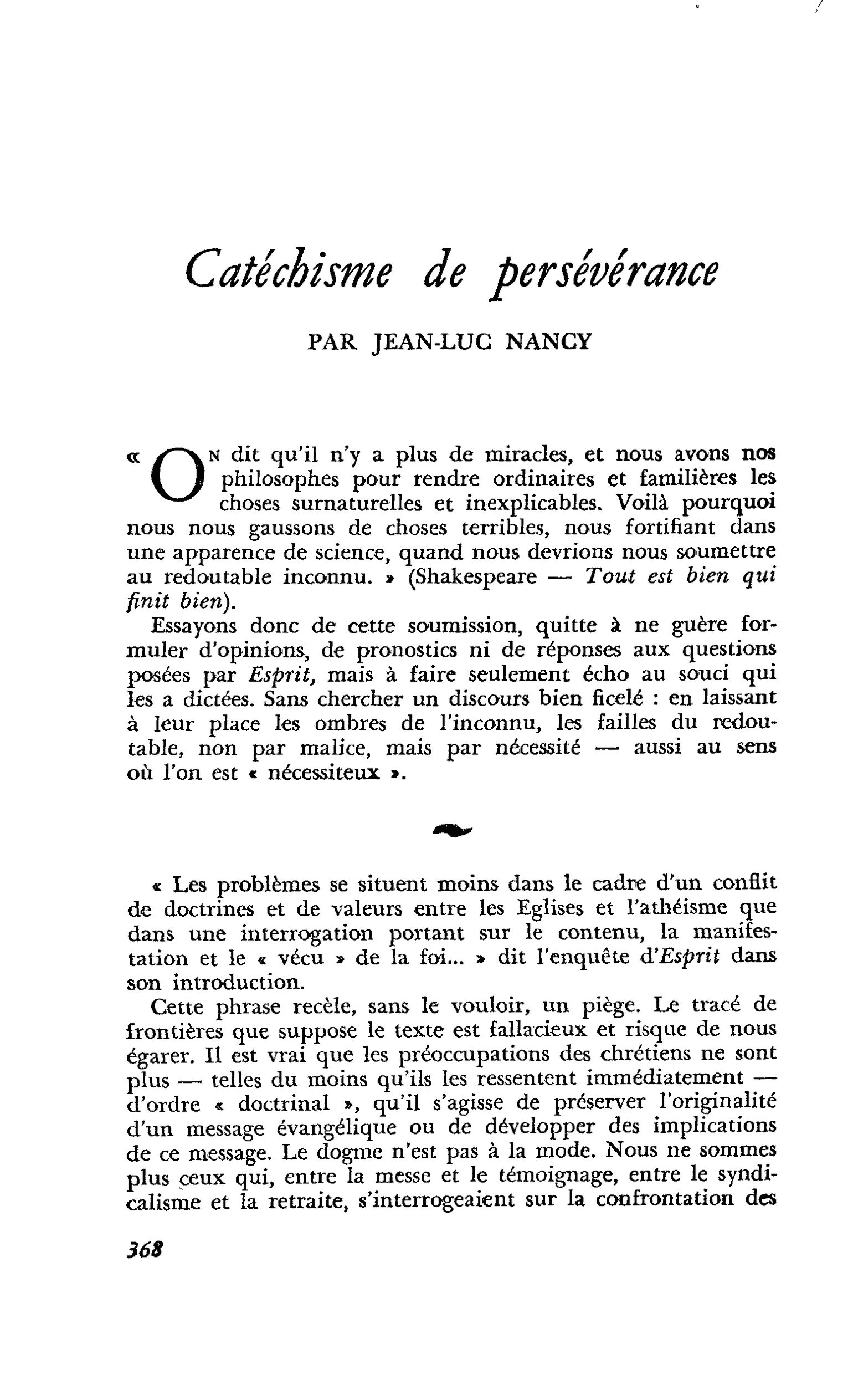 Catéchisme de persévérance