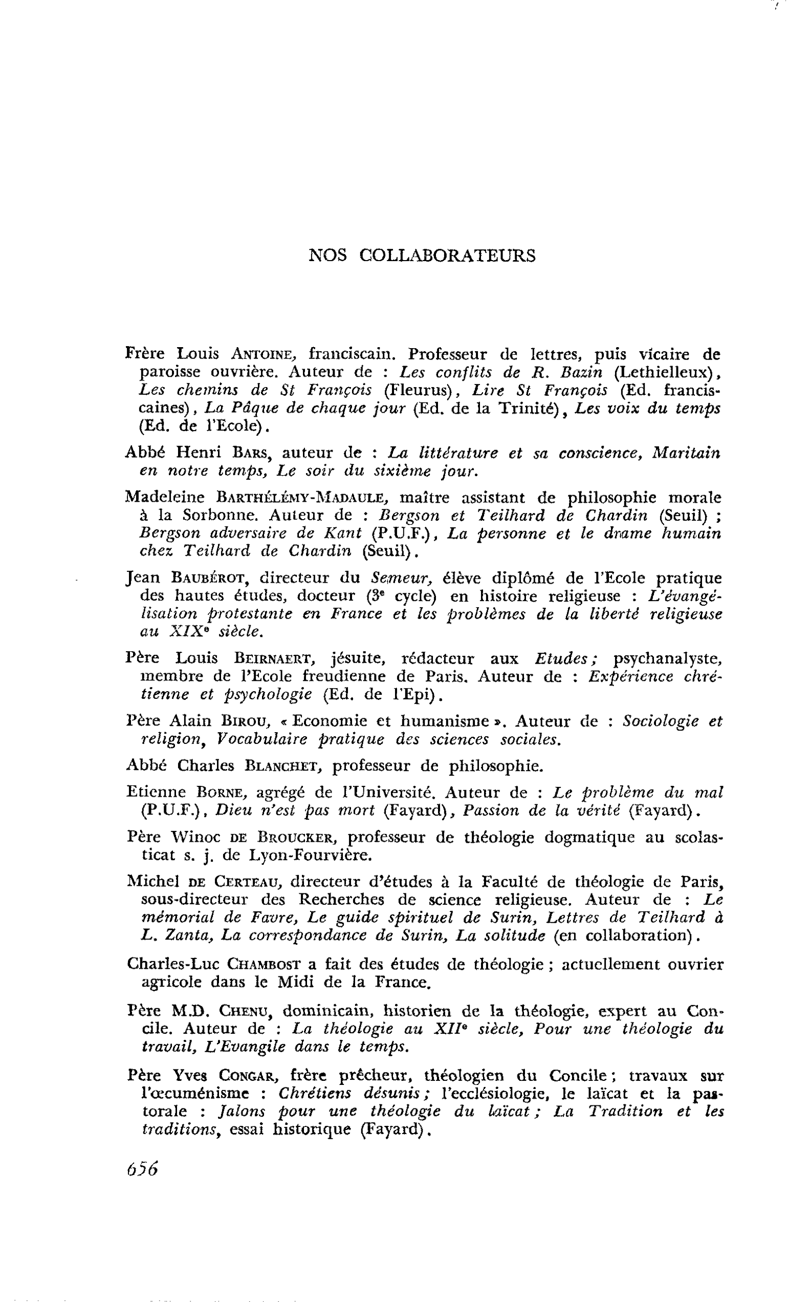 NOS COLLABORATEURS