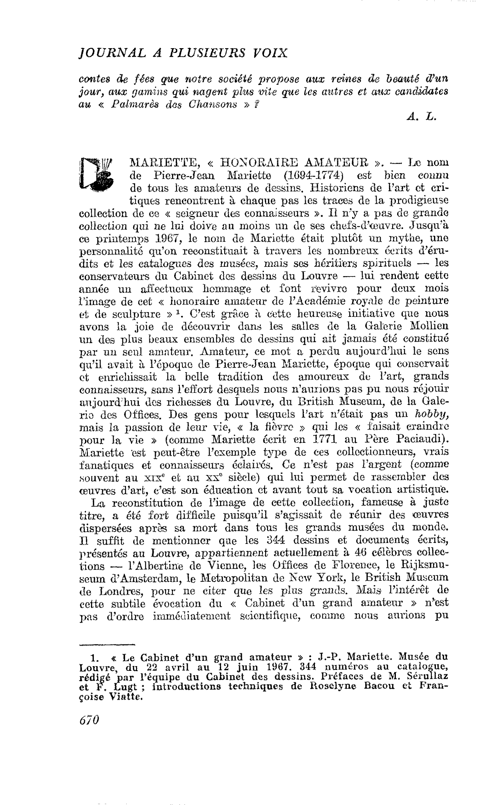 MARIETTE, « HONORAIRE AMATEUR »