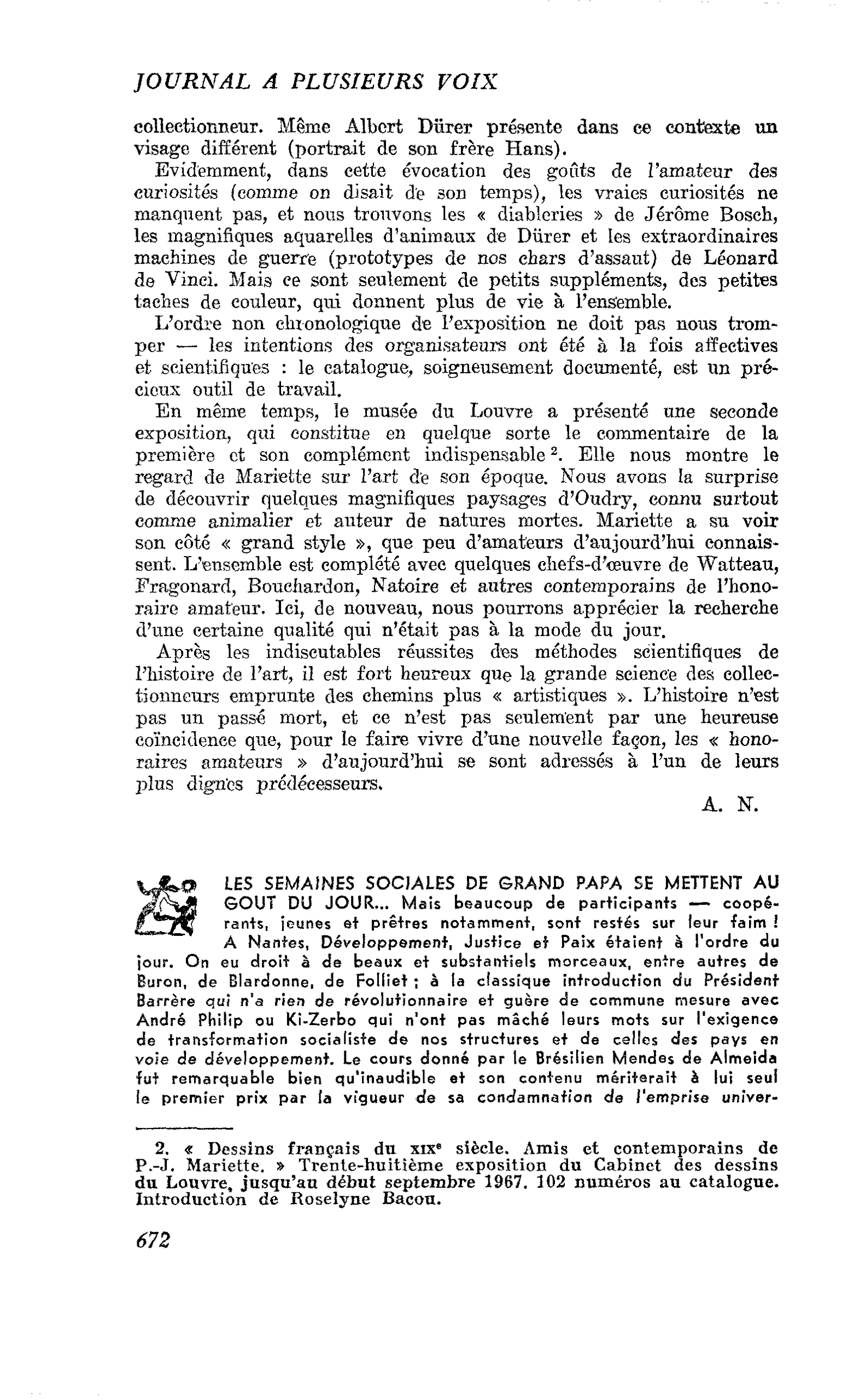 LES SEMAINES SOCIALES DE GRAND PAPA SE METTENT AU GOUT DU JOUR…