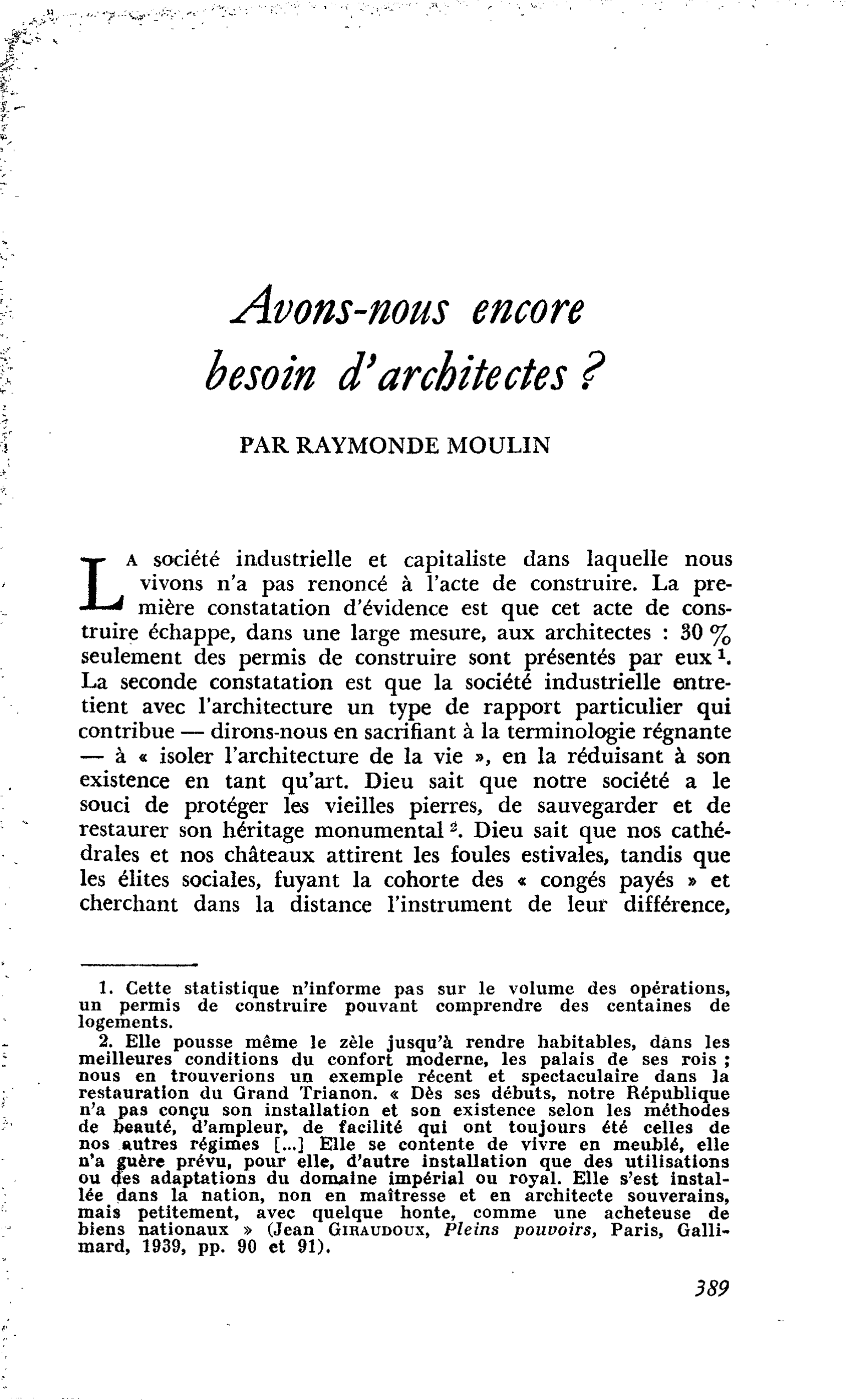 Avons-nous encore besoin d’architectes ?