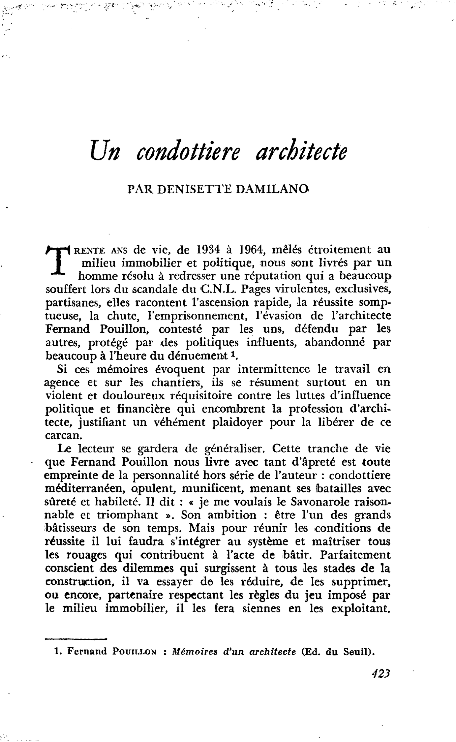 Un condottiere architecte