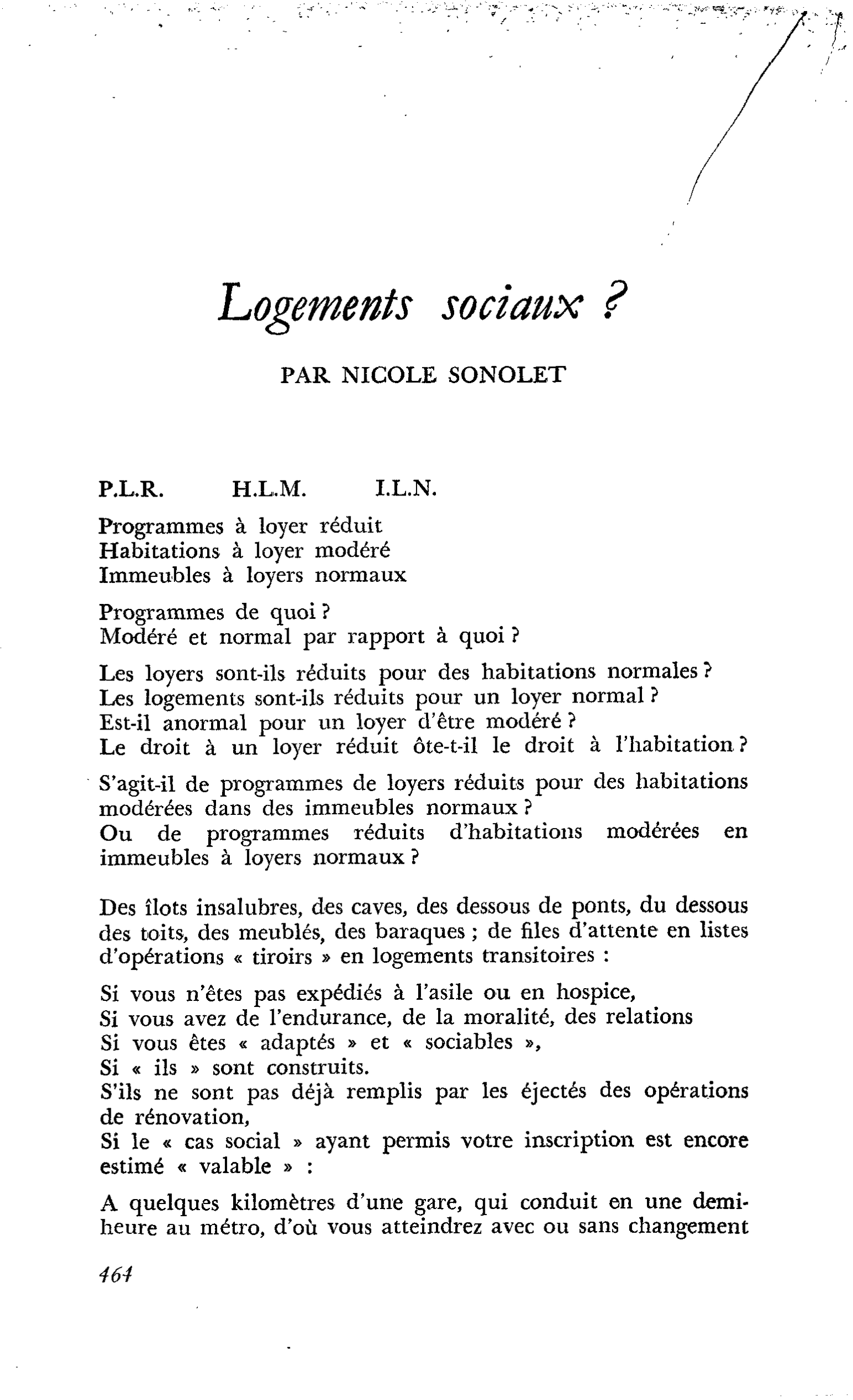 Logements sociaux ?
