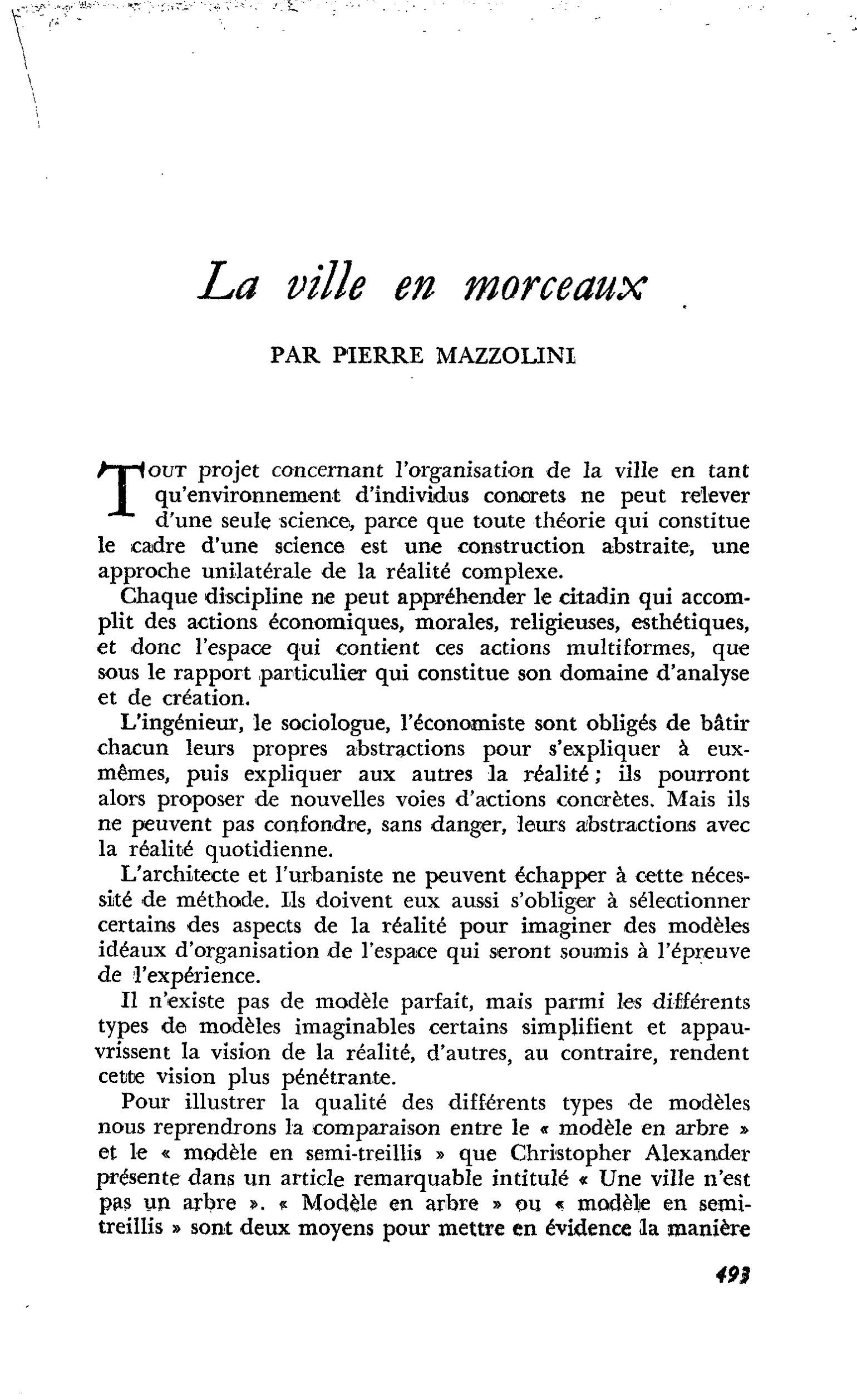 La ville en morceaux