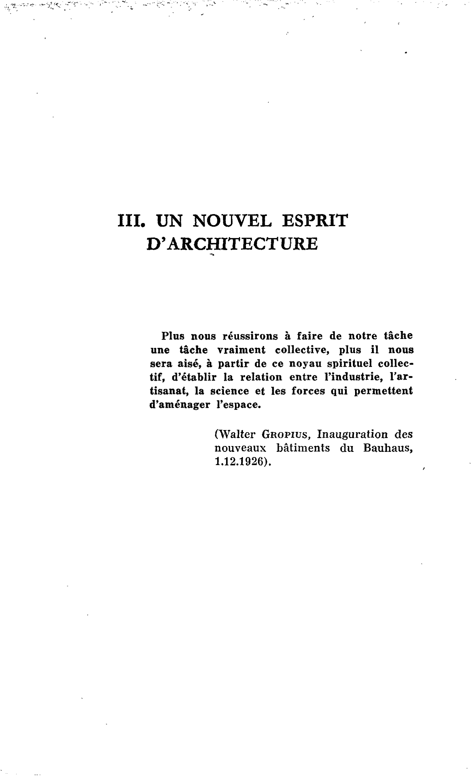 III. UN NOUVEL ESPRIT D’ARCHITECTURE