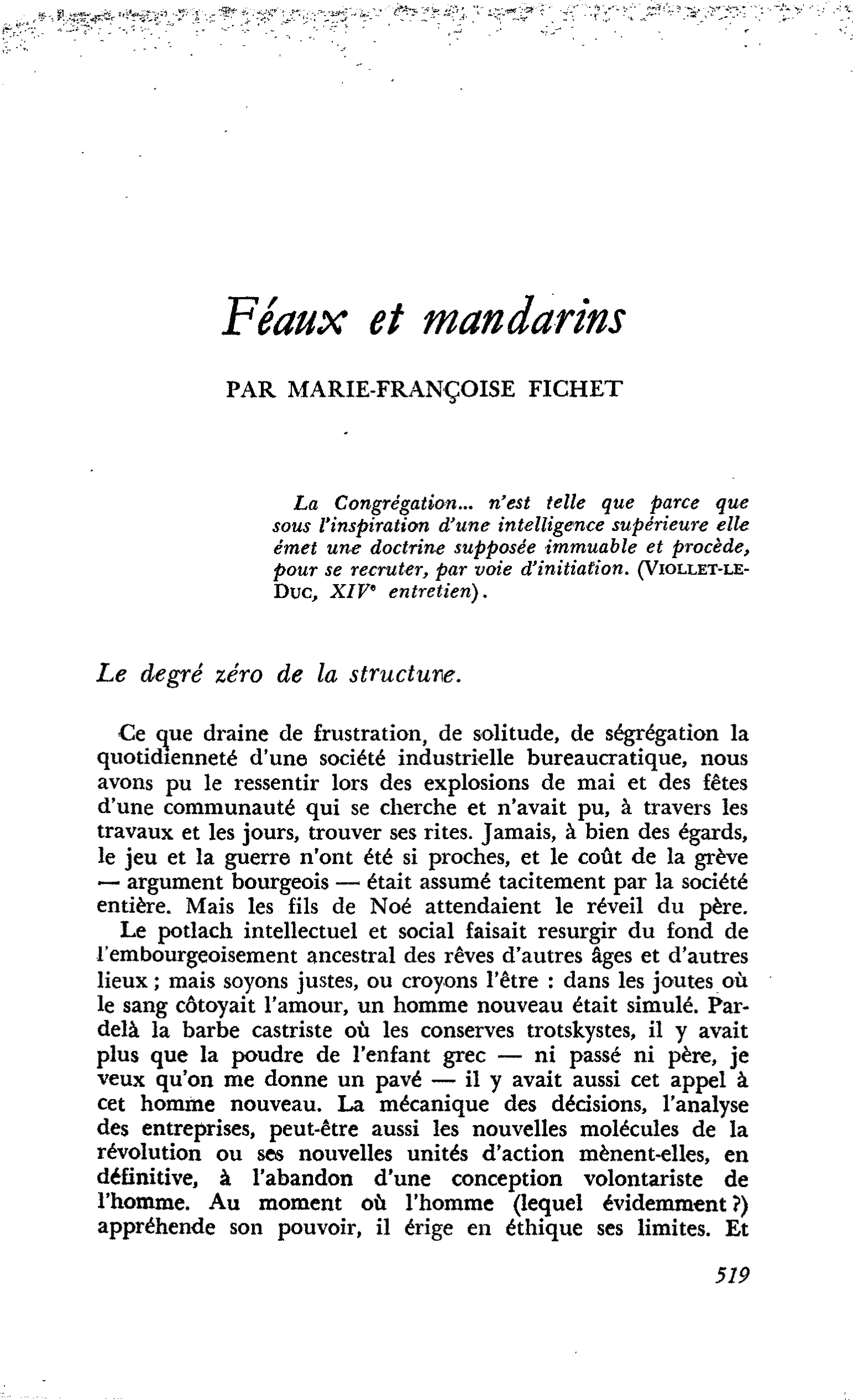 Féaux et mandarins