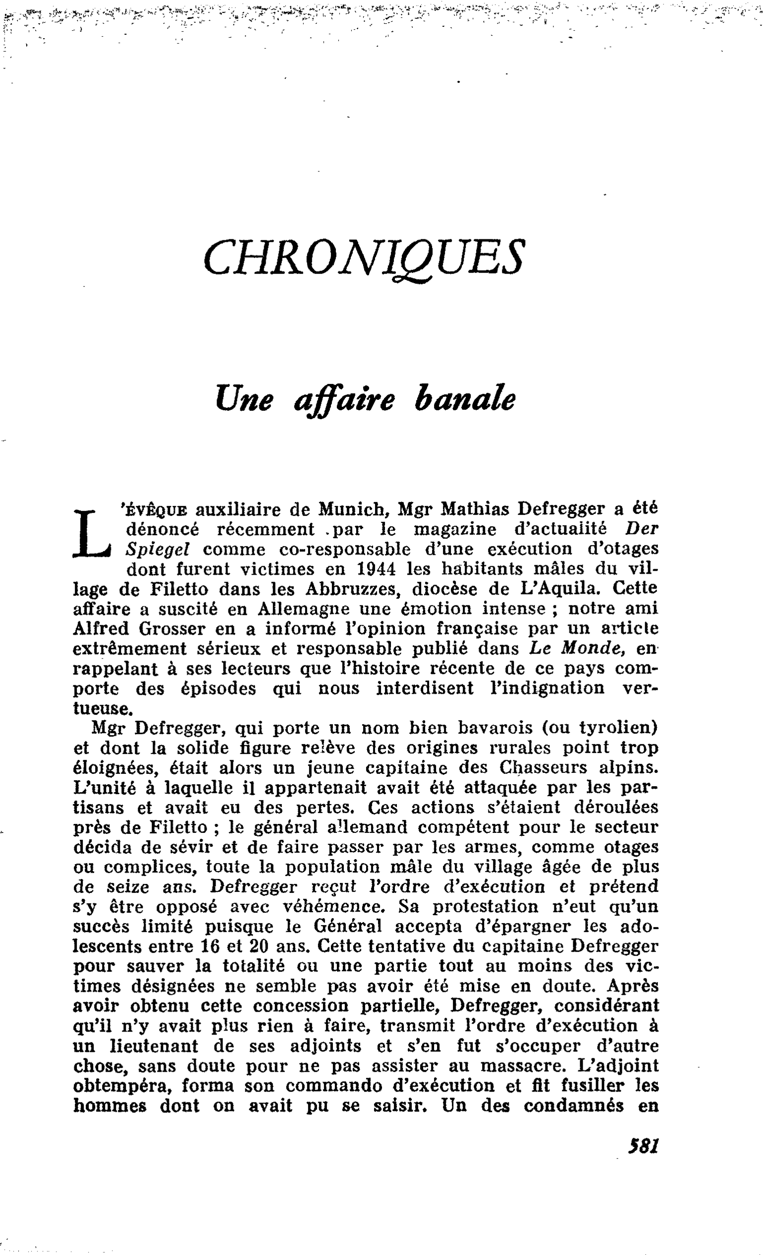 Une affaire banale