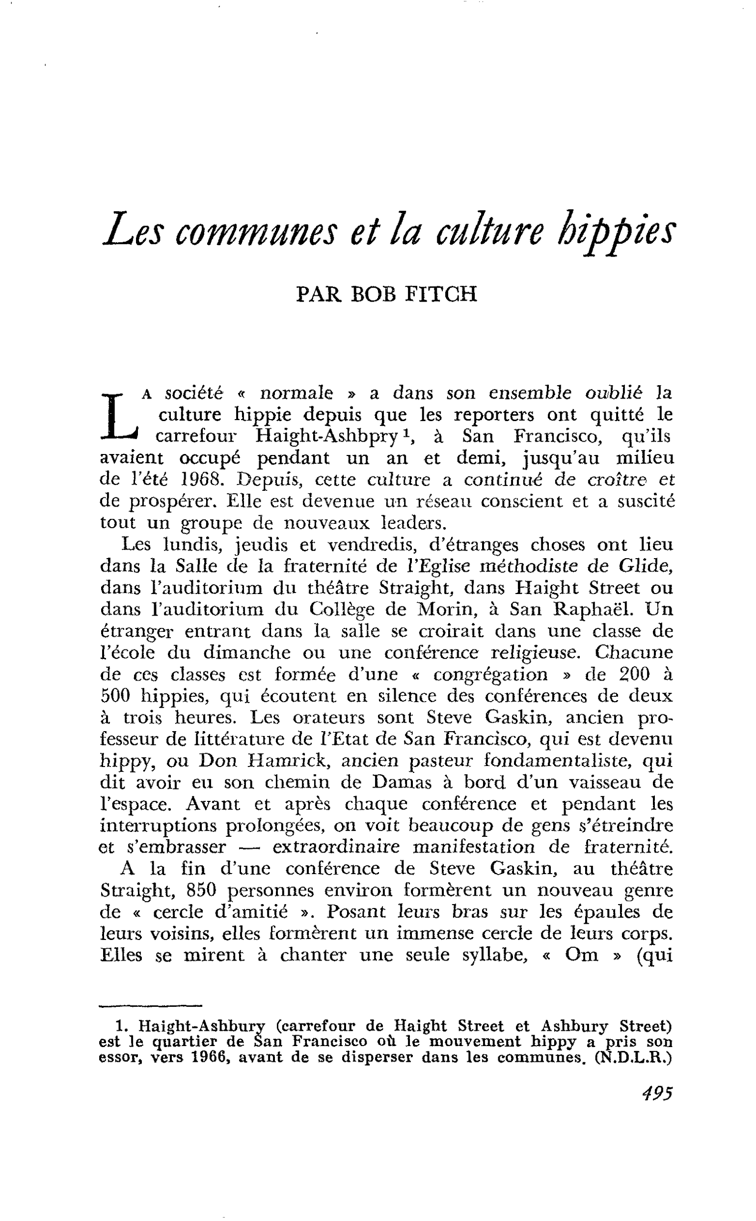Les communes et la culture hippies