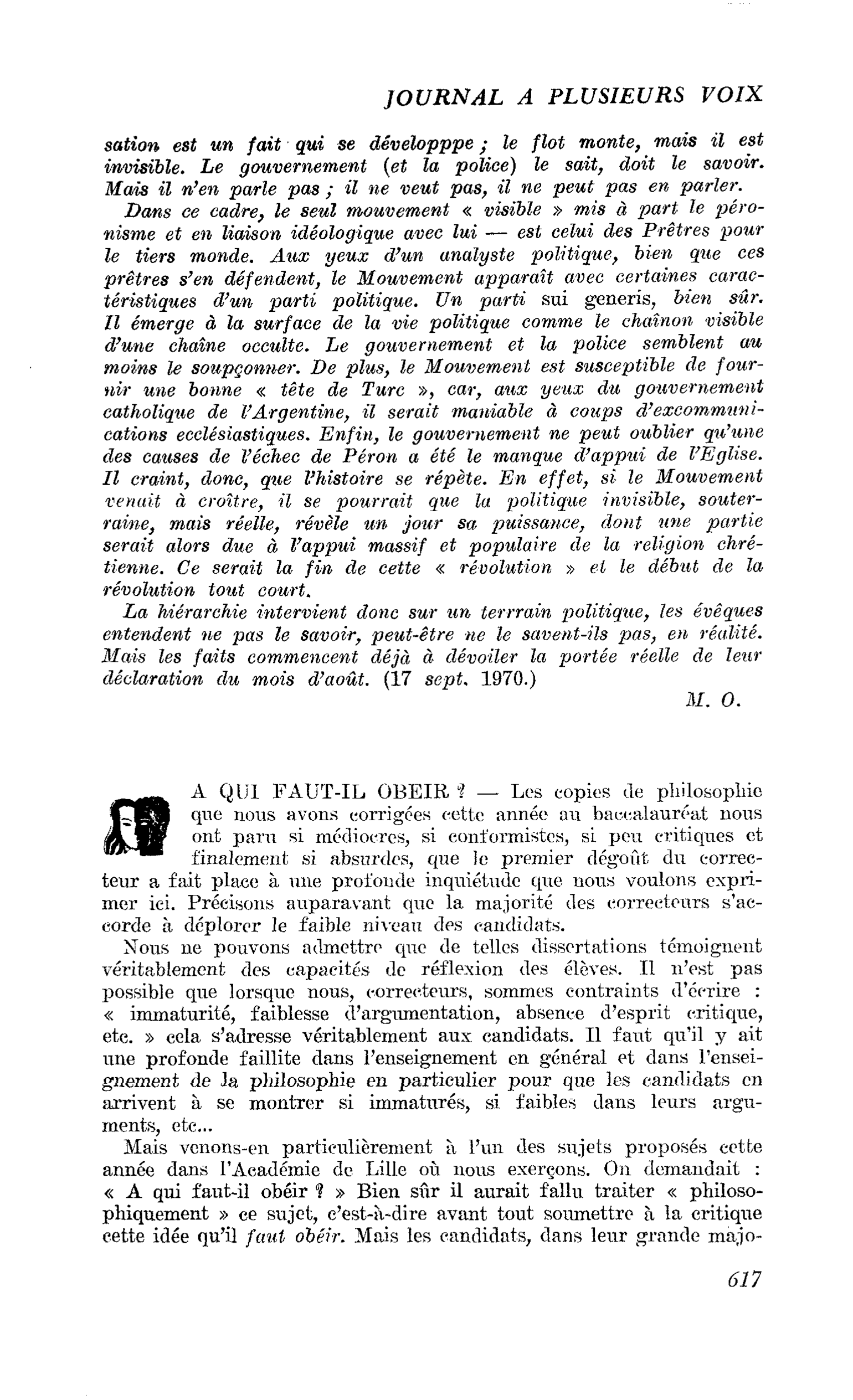 A QUI FAUT-IL OBEIR ?