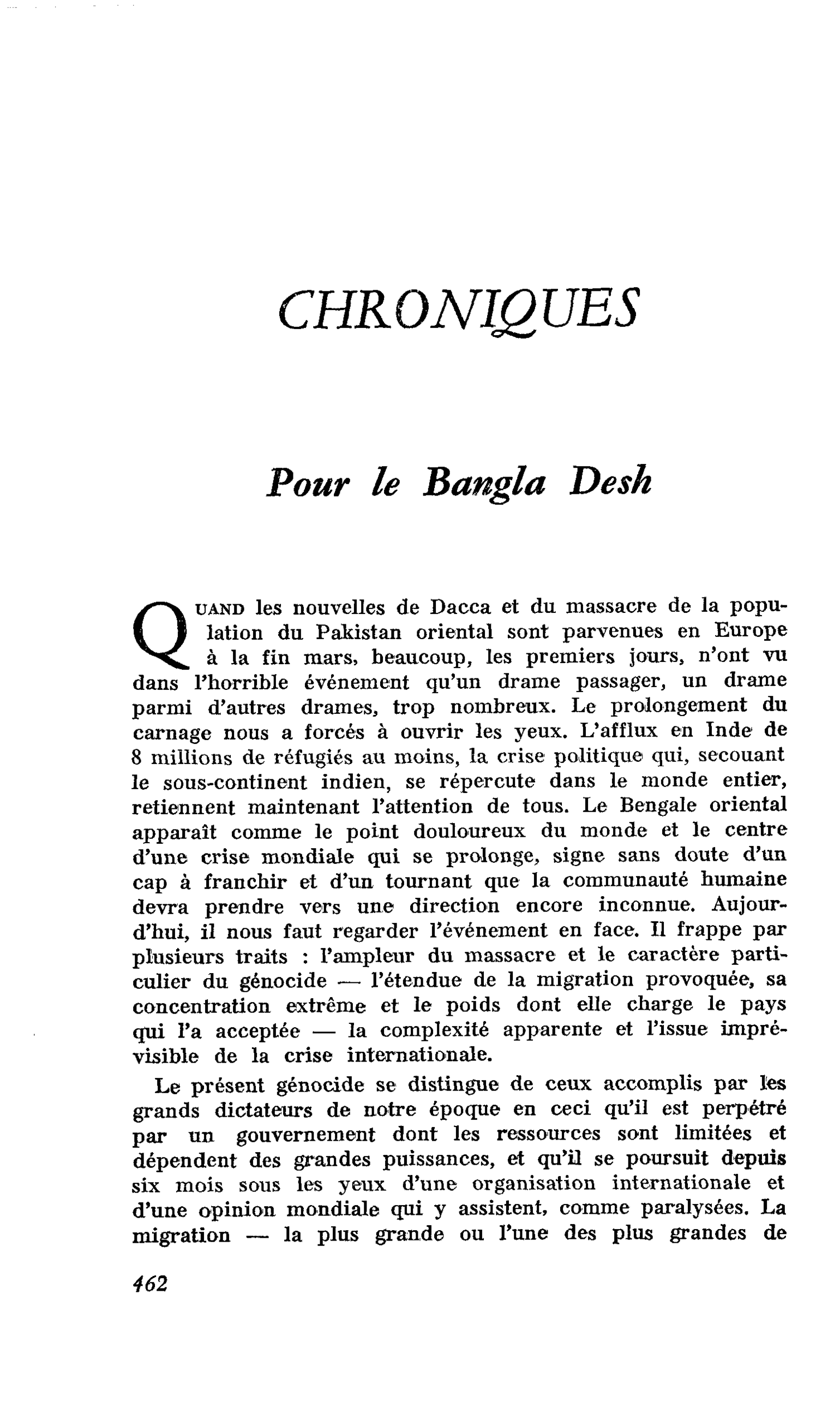 Pour le Bangla Desh