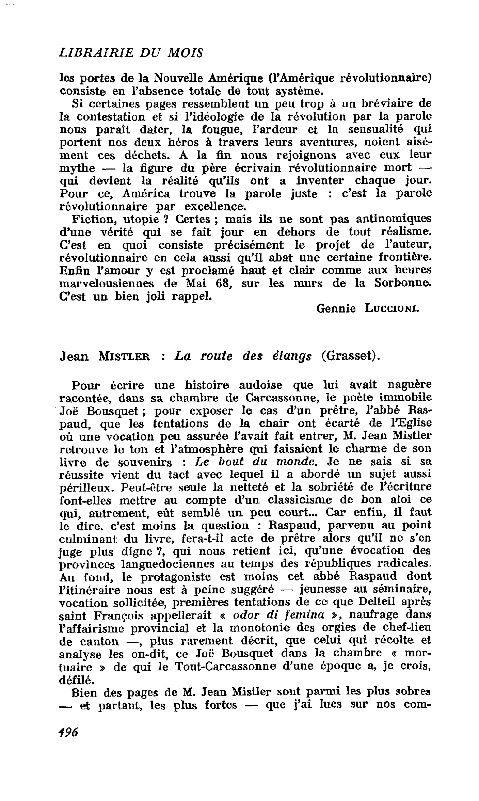 Jean Mistler : La route des étangs