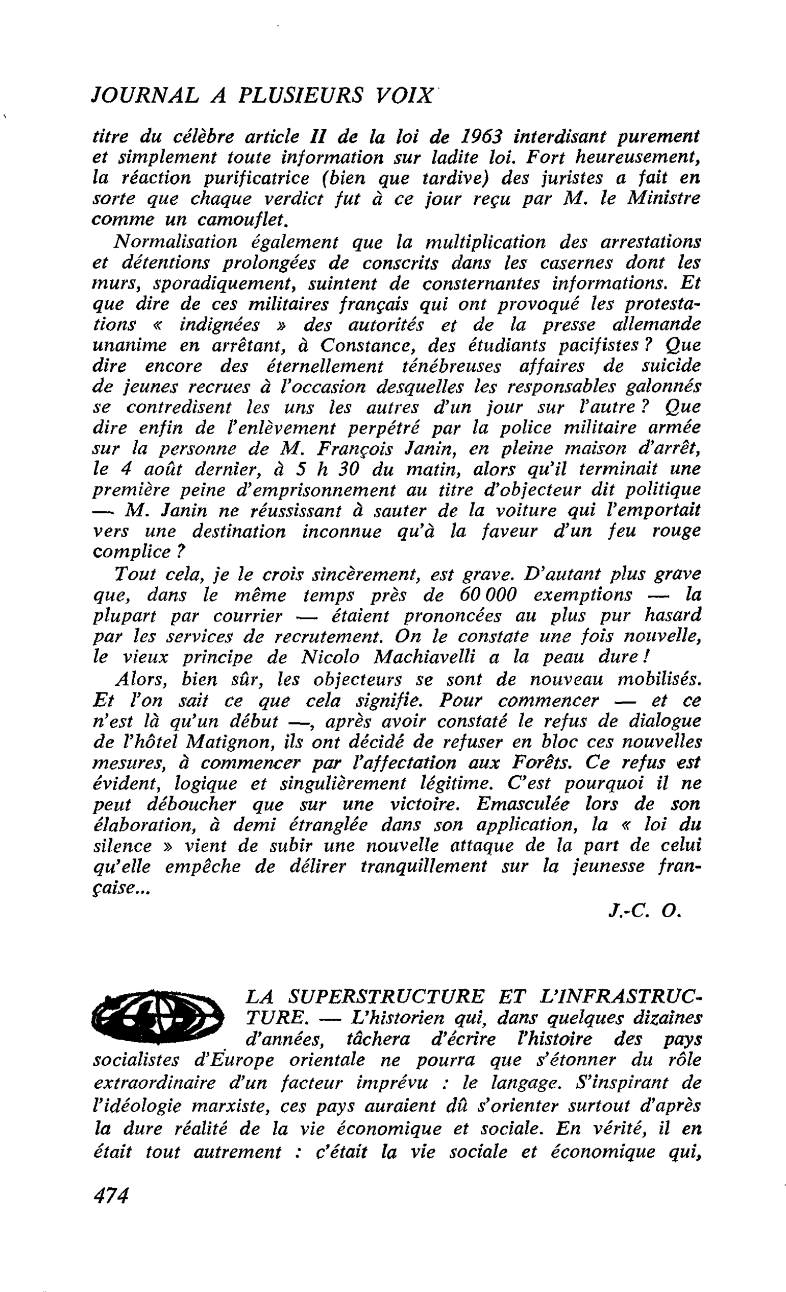 LA SUPERSTRUCTURE ET L’INFRASTRUCTURE