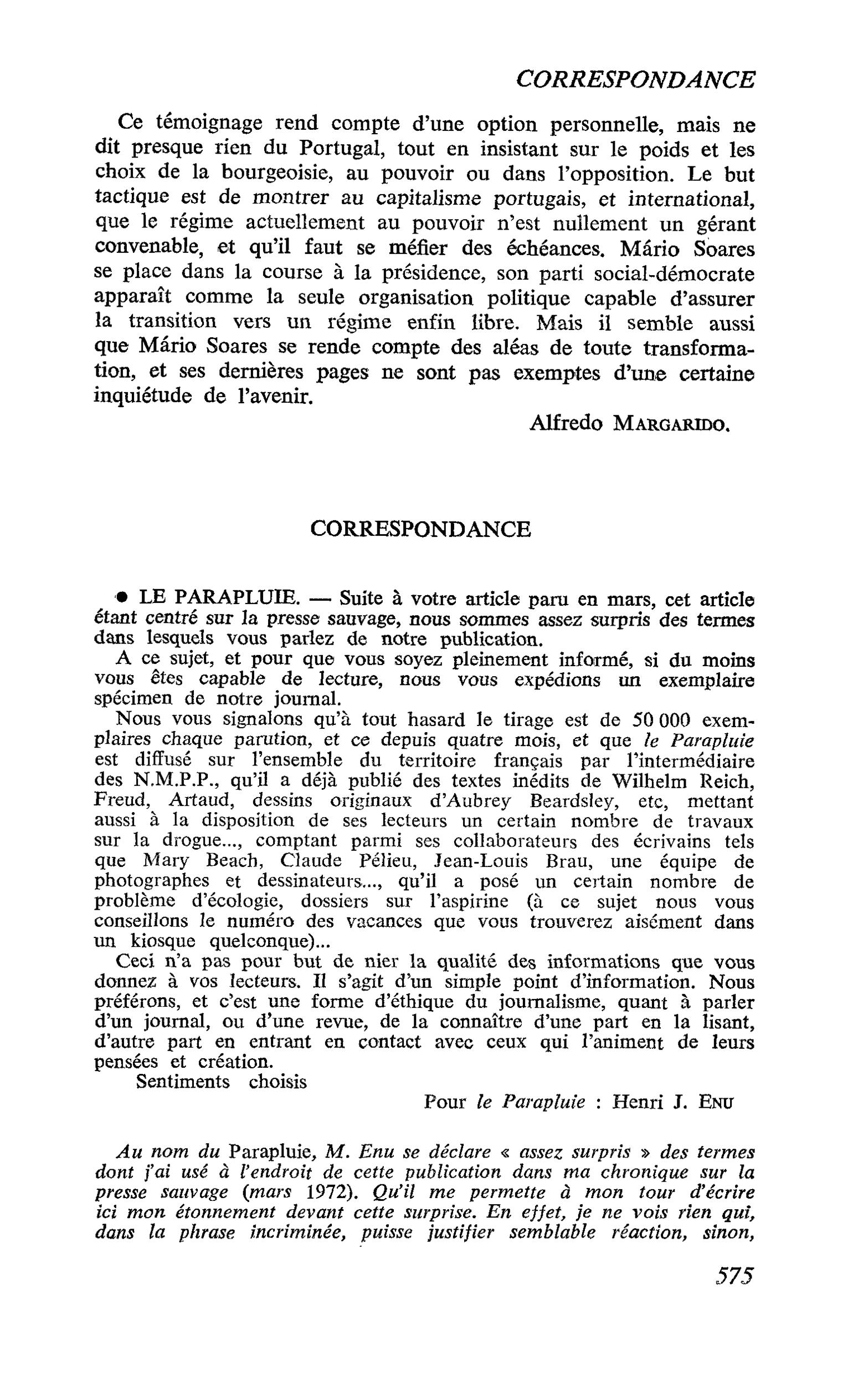 Correspondance