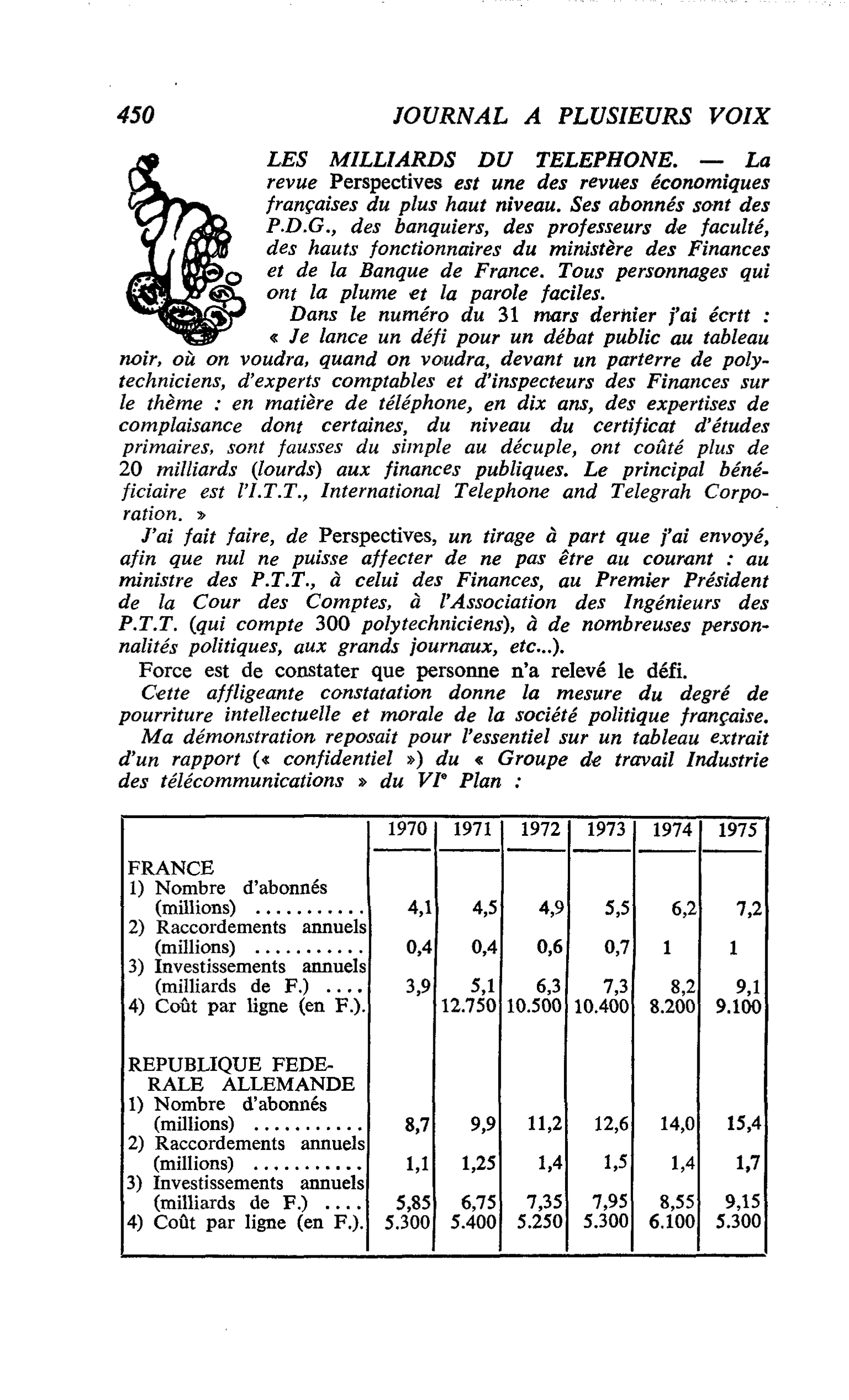 LES MILLIARDS DU TELEPHONE