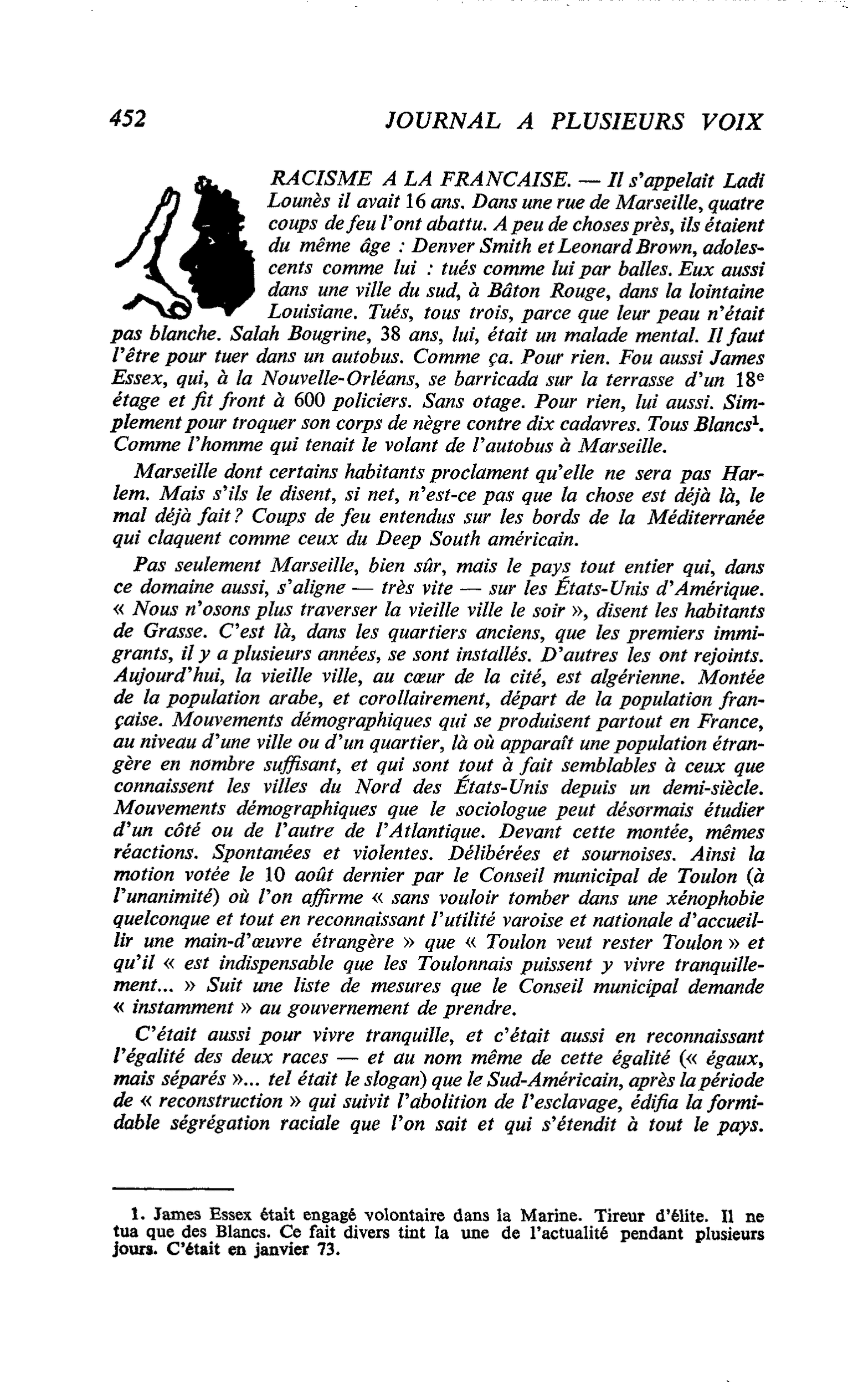 RACISME A LA FRANÇAISE