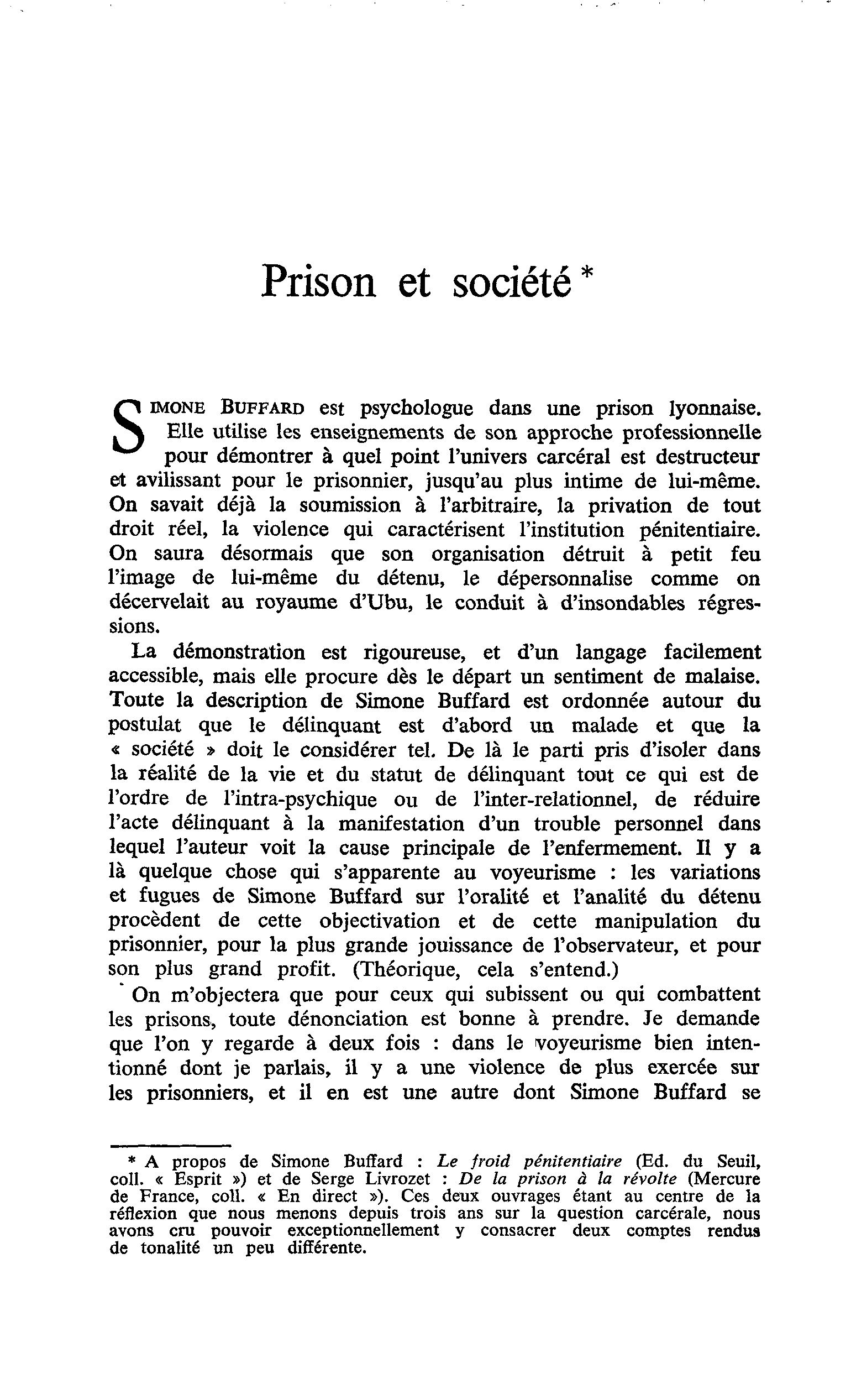 Prison et société