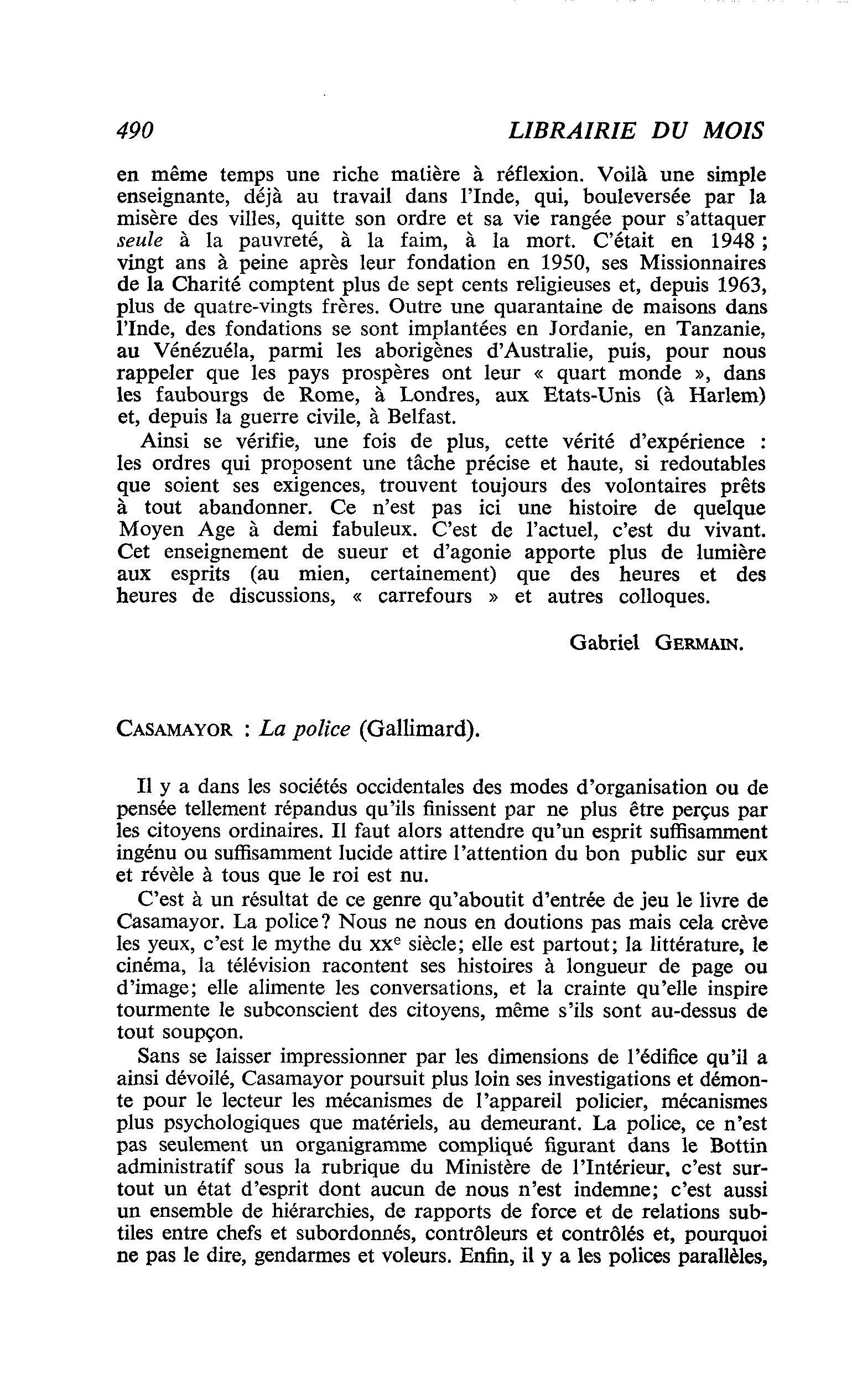 Casamayor : La police