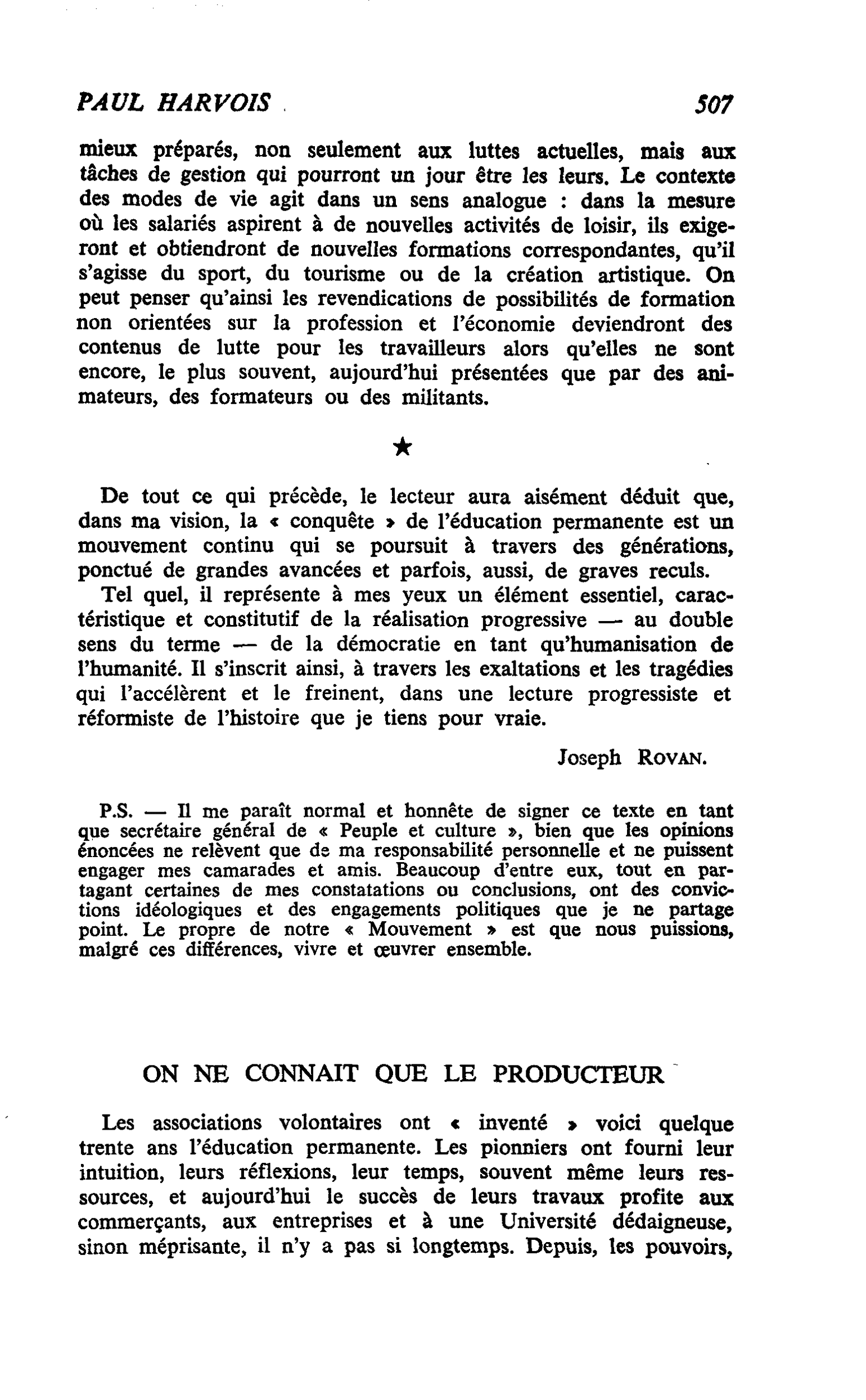 Enquête auprès des Syndicats et des Associations de culture populaire : ON NE CONNAIT QUE LE PRODUCTEUR