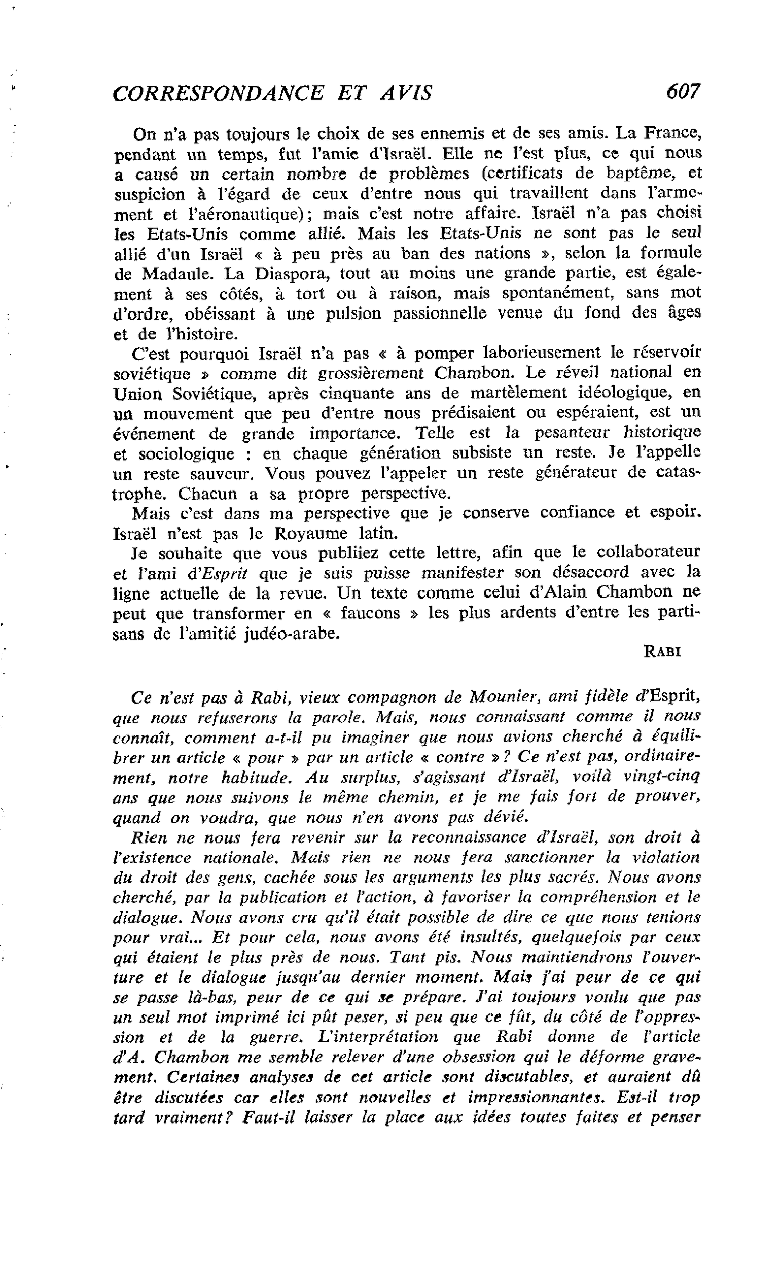 Correspondance