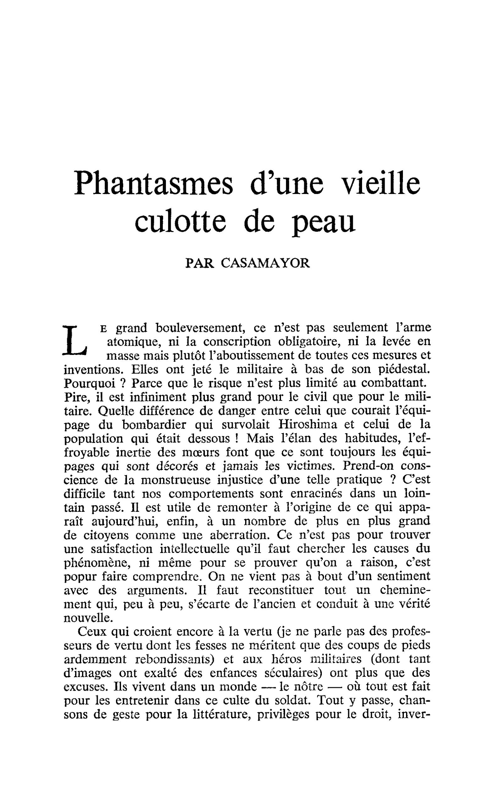 Phantasmes d’une vieille culotte de peau