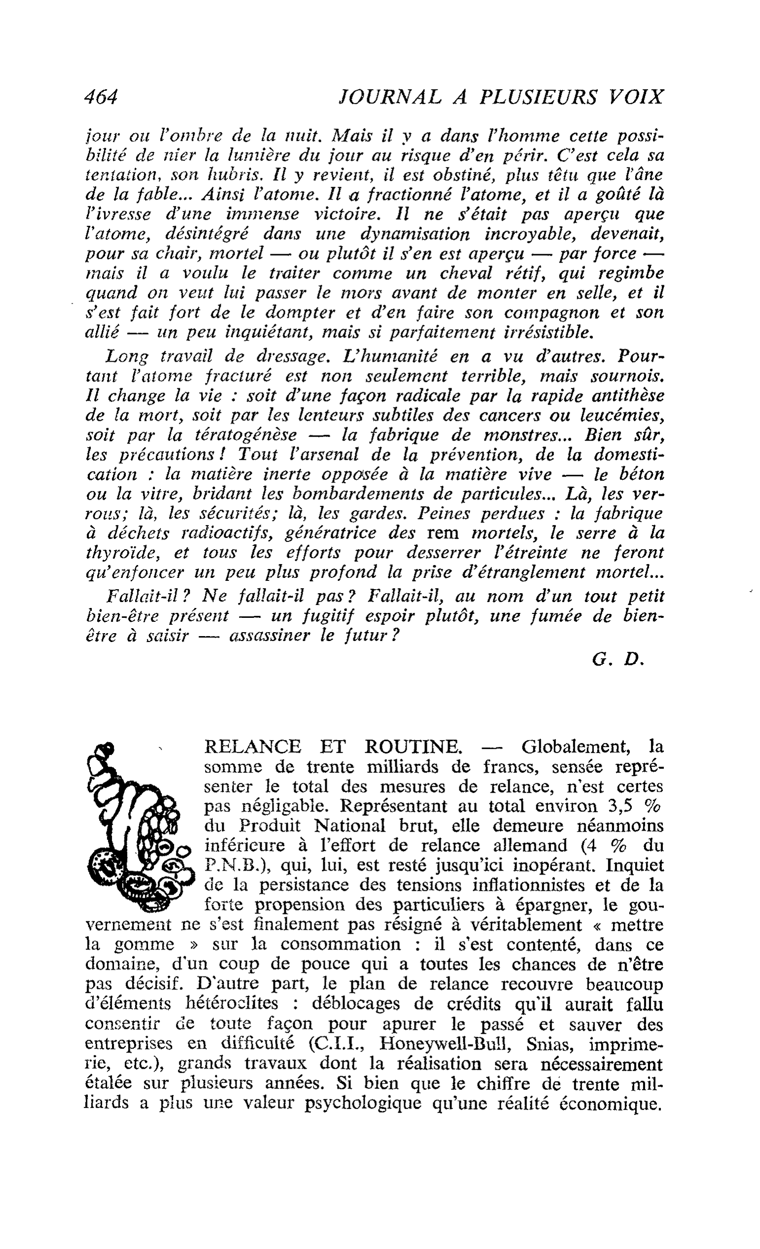 RELANCE ET ROUTINE