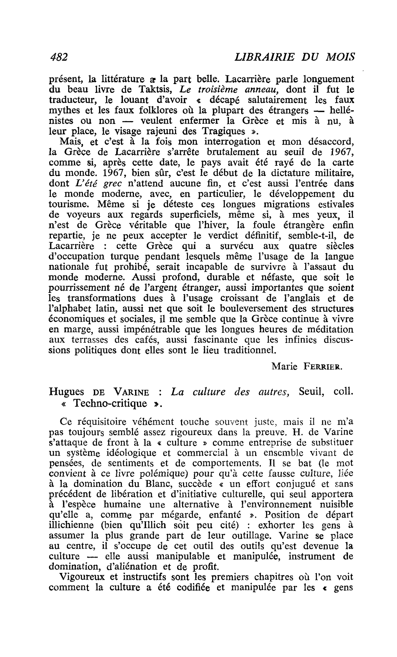 Hugues de Varine : La culture des autres