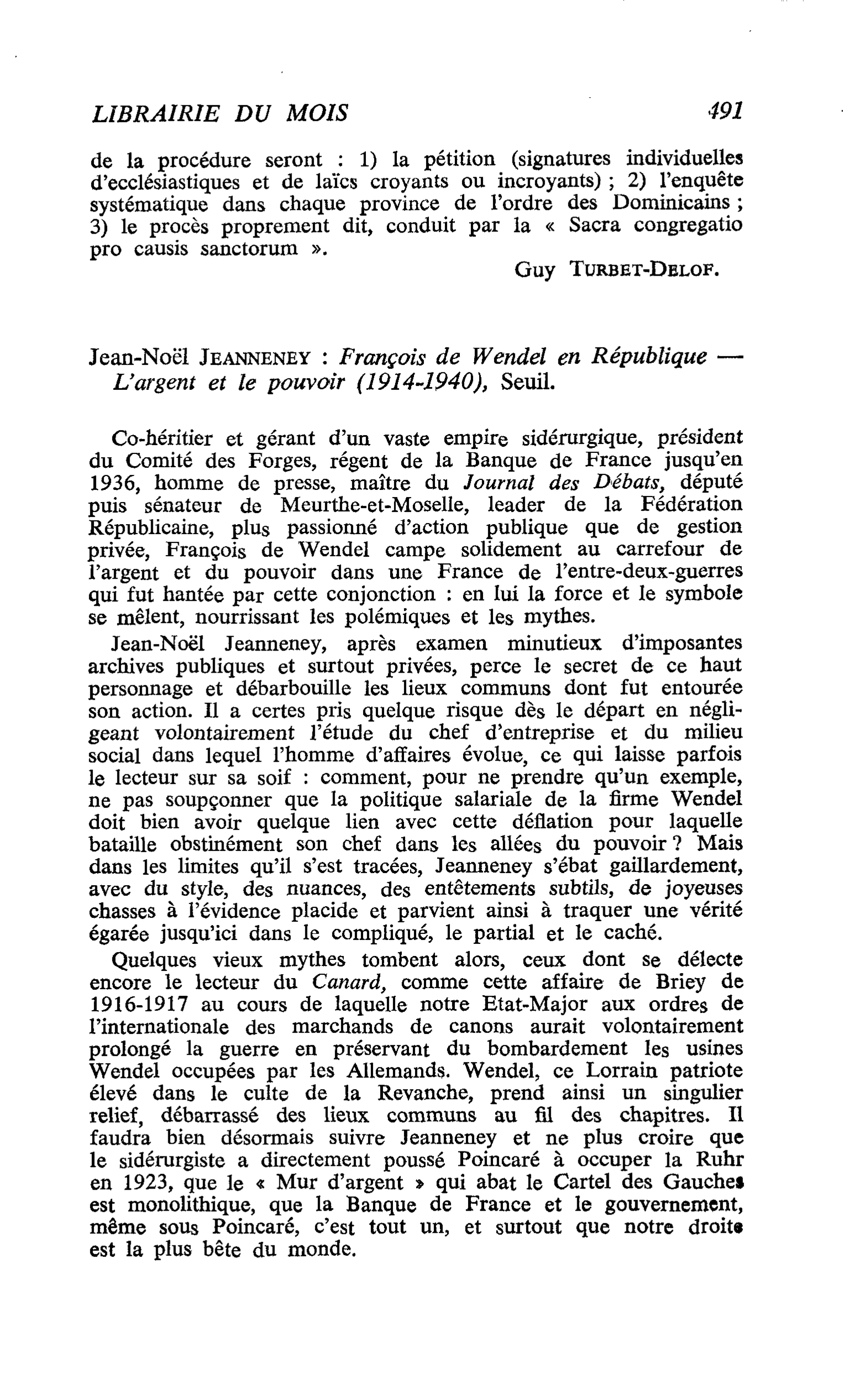 Jean-Noël JEANNENEY : François  de Wendel en République - L’argent et le pouvoir (1914-1940)