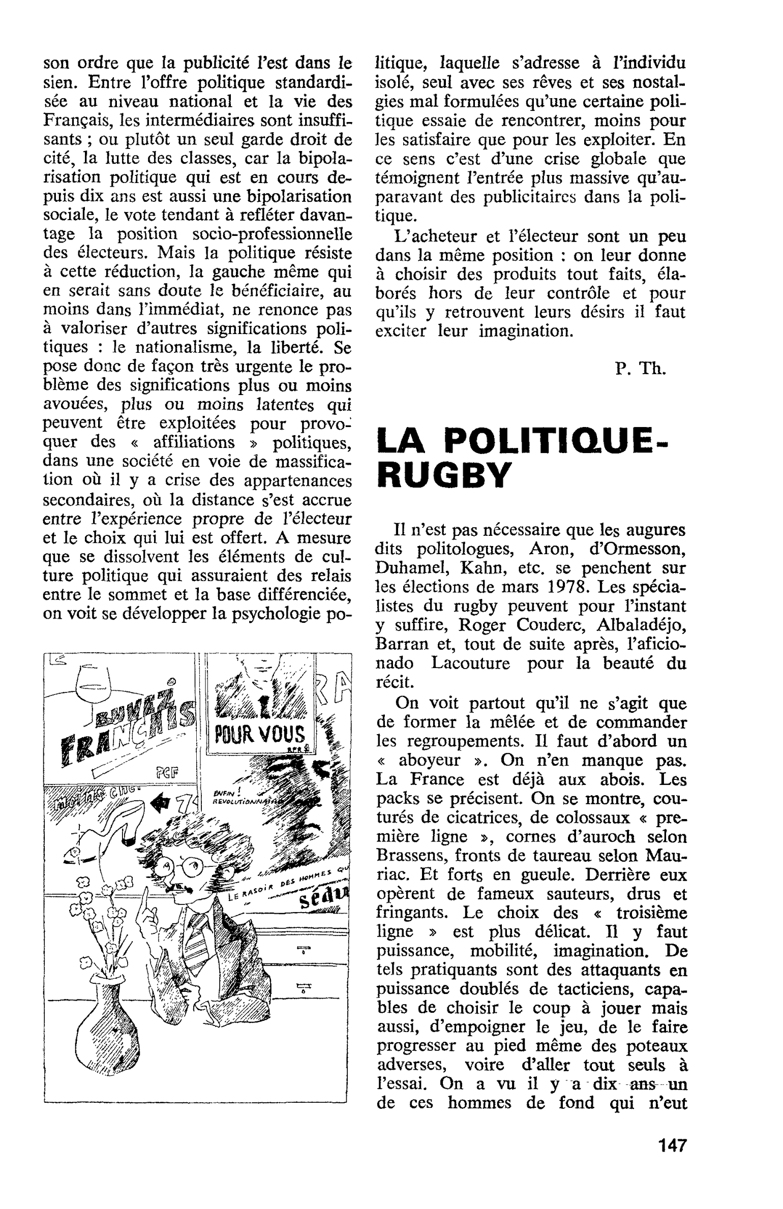 LA POLITIQUE - RUGBY