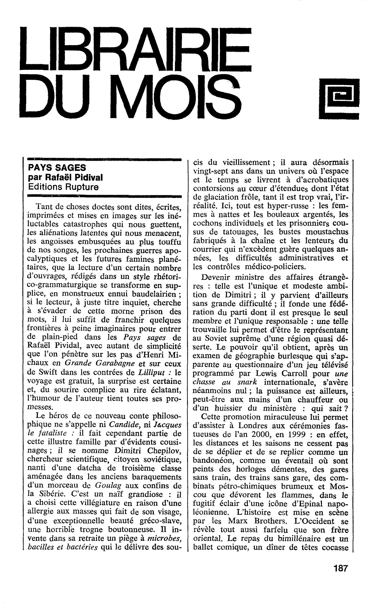 PAYS SAGES par Rafaël Pidival