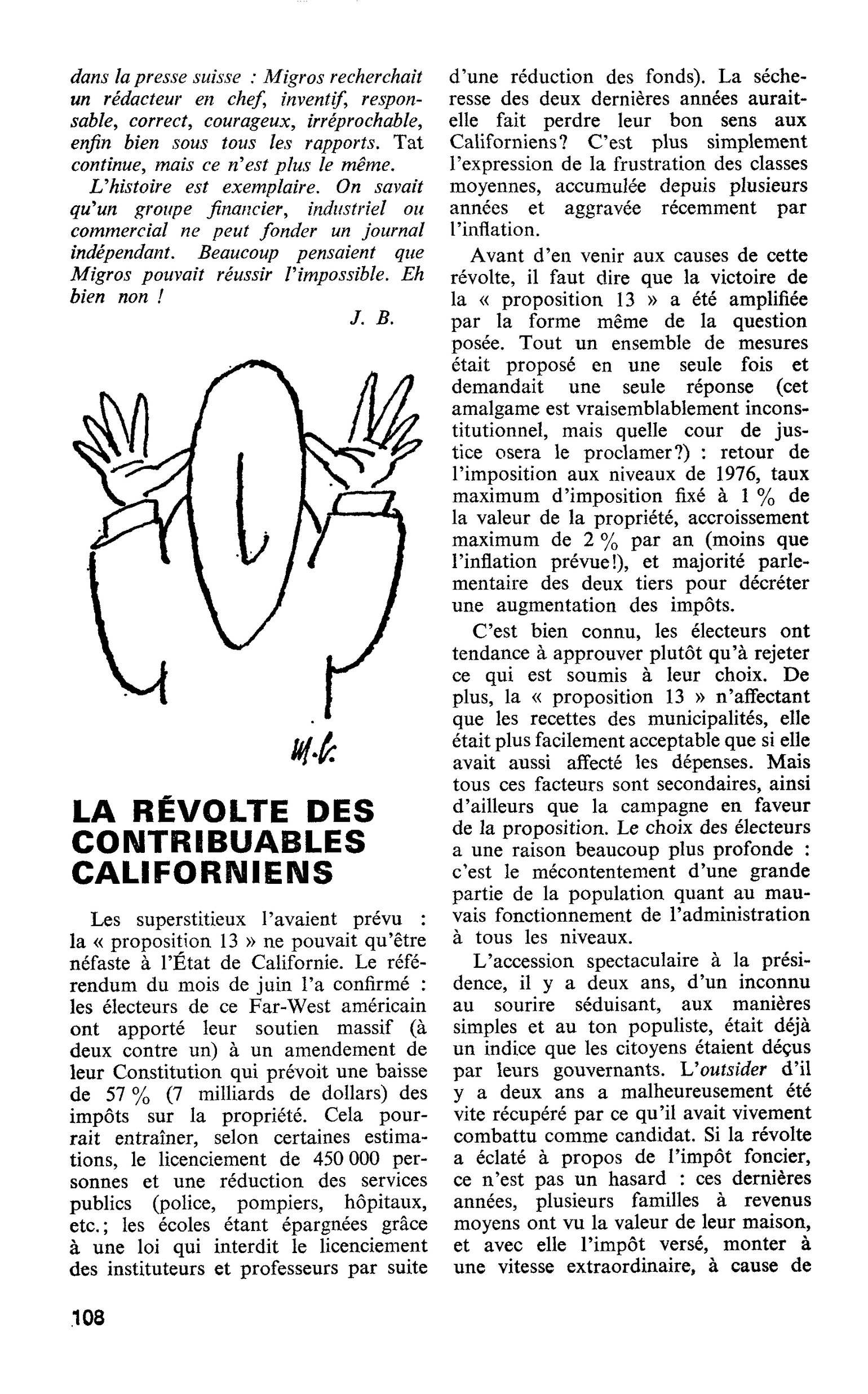 LA RÉVOLTE DES CONTRIBUABLES CALIFORNIENS