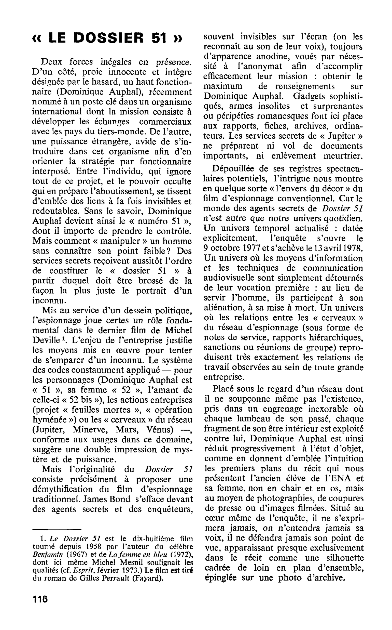 « LE DOSSIER 51 »