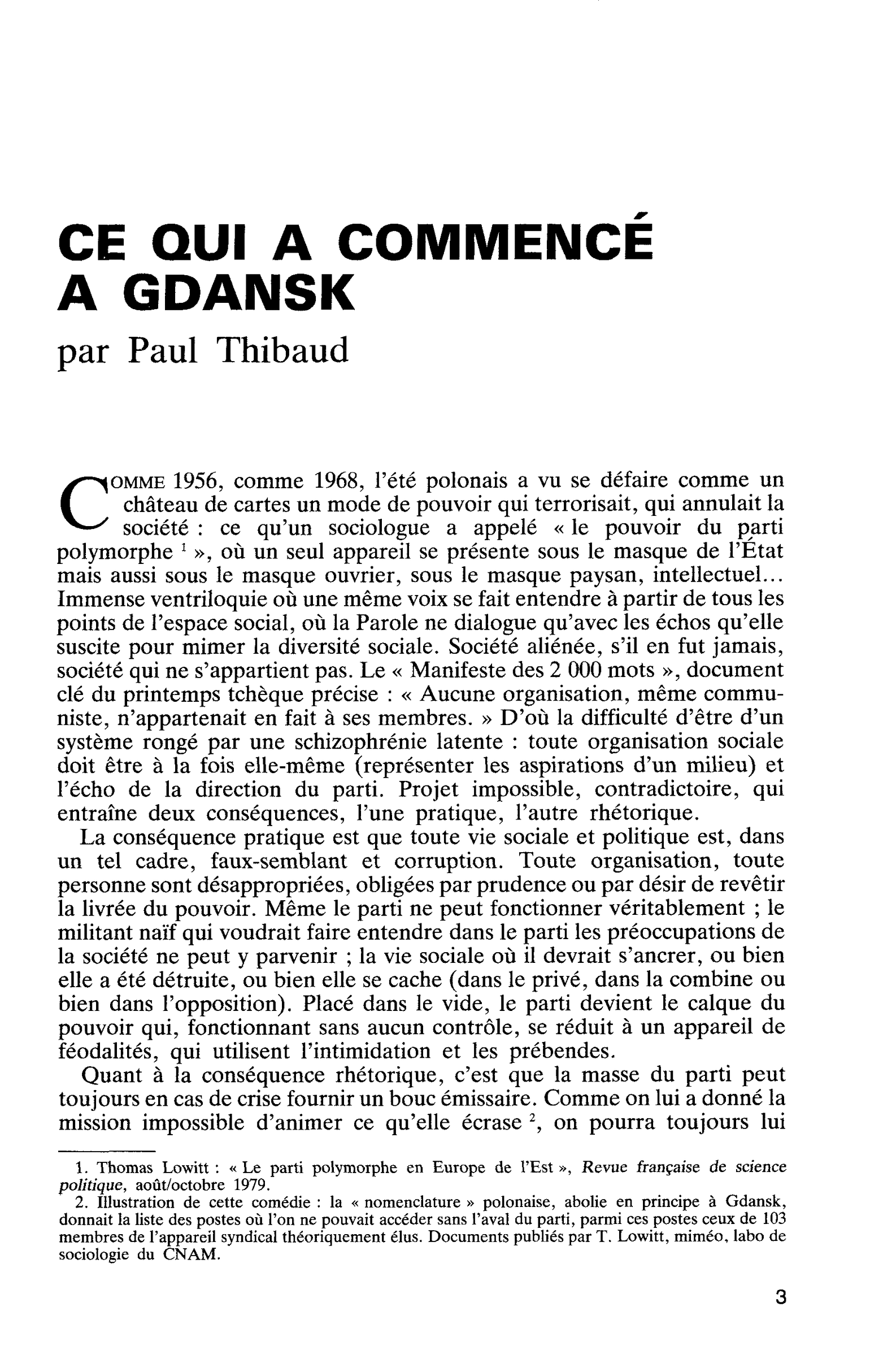 CE QUI A COMMENCE A GDANSK