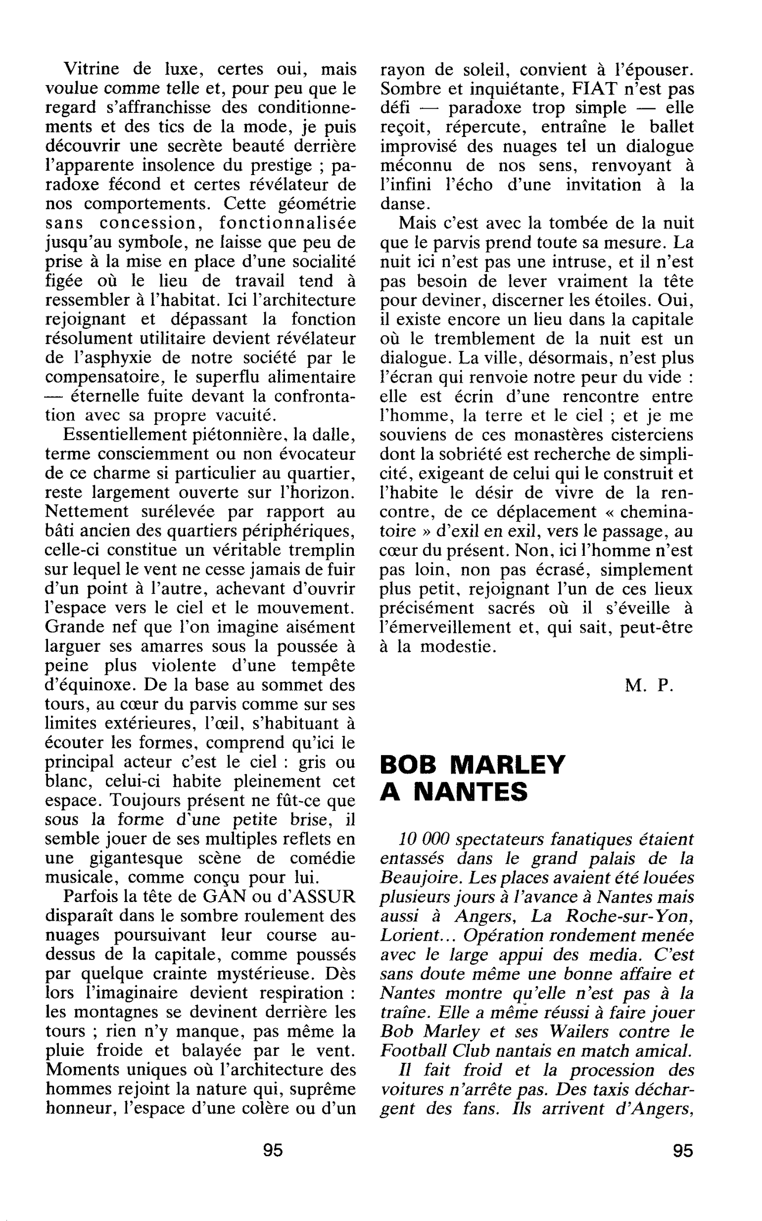 BOB MARLEY A NANTES
