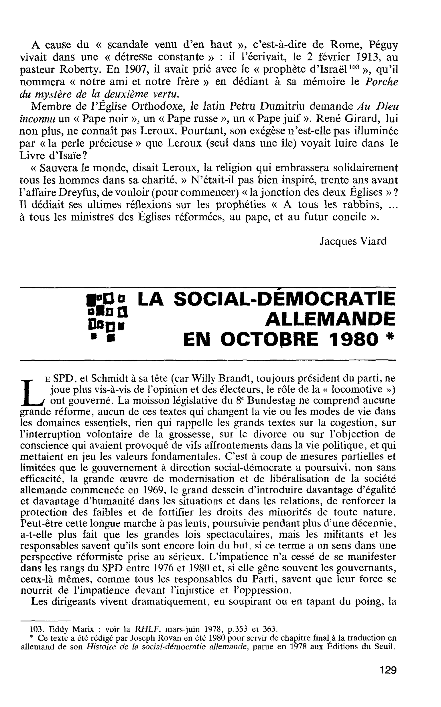 La social-démocratie allemande en octobre 1980