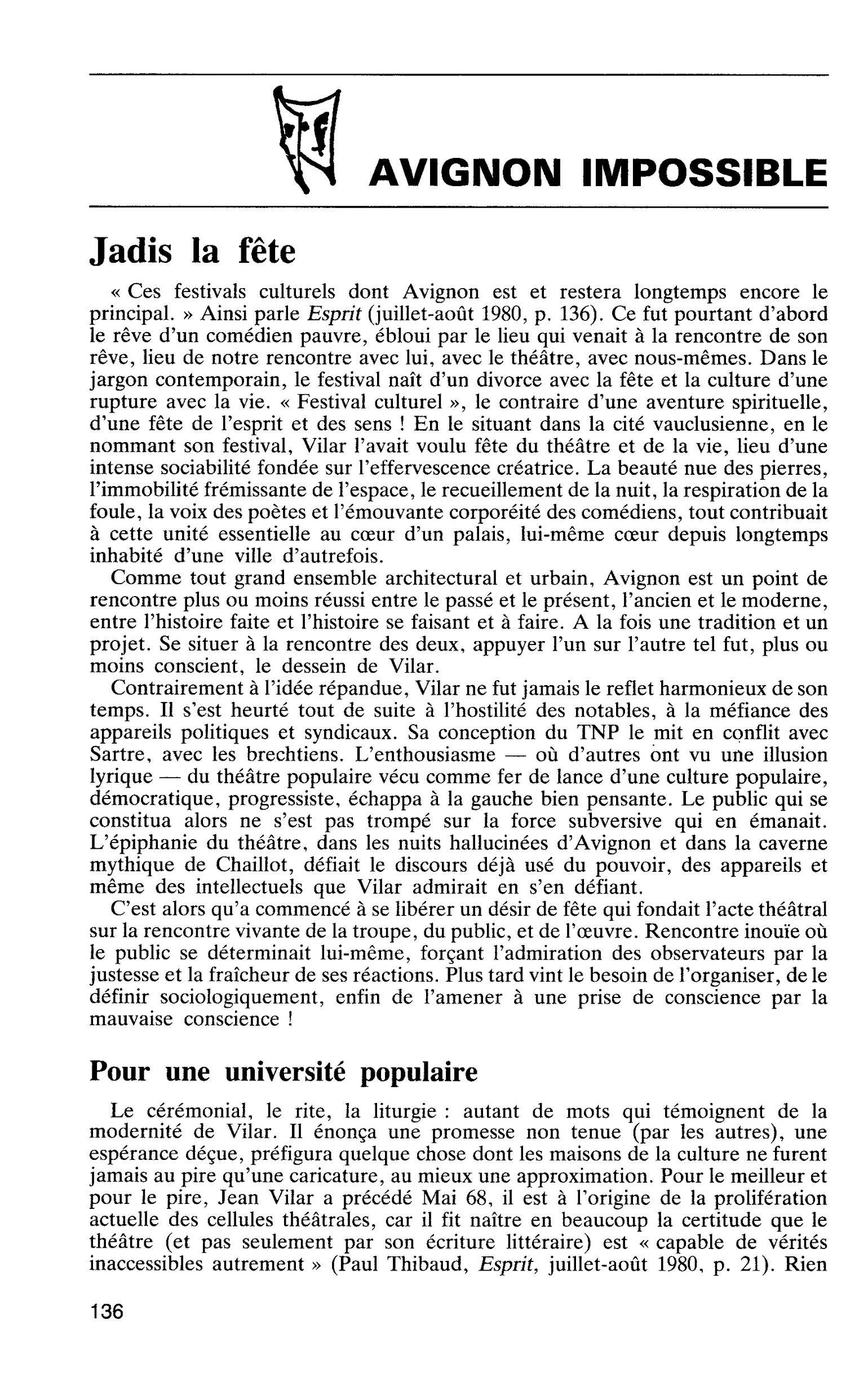 AVIGNON IMPOSSIBLE