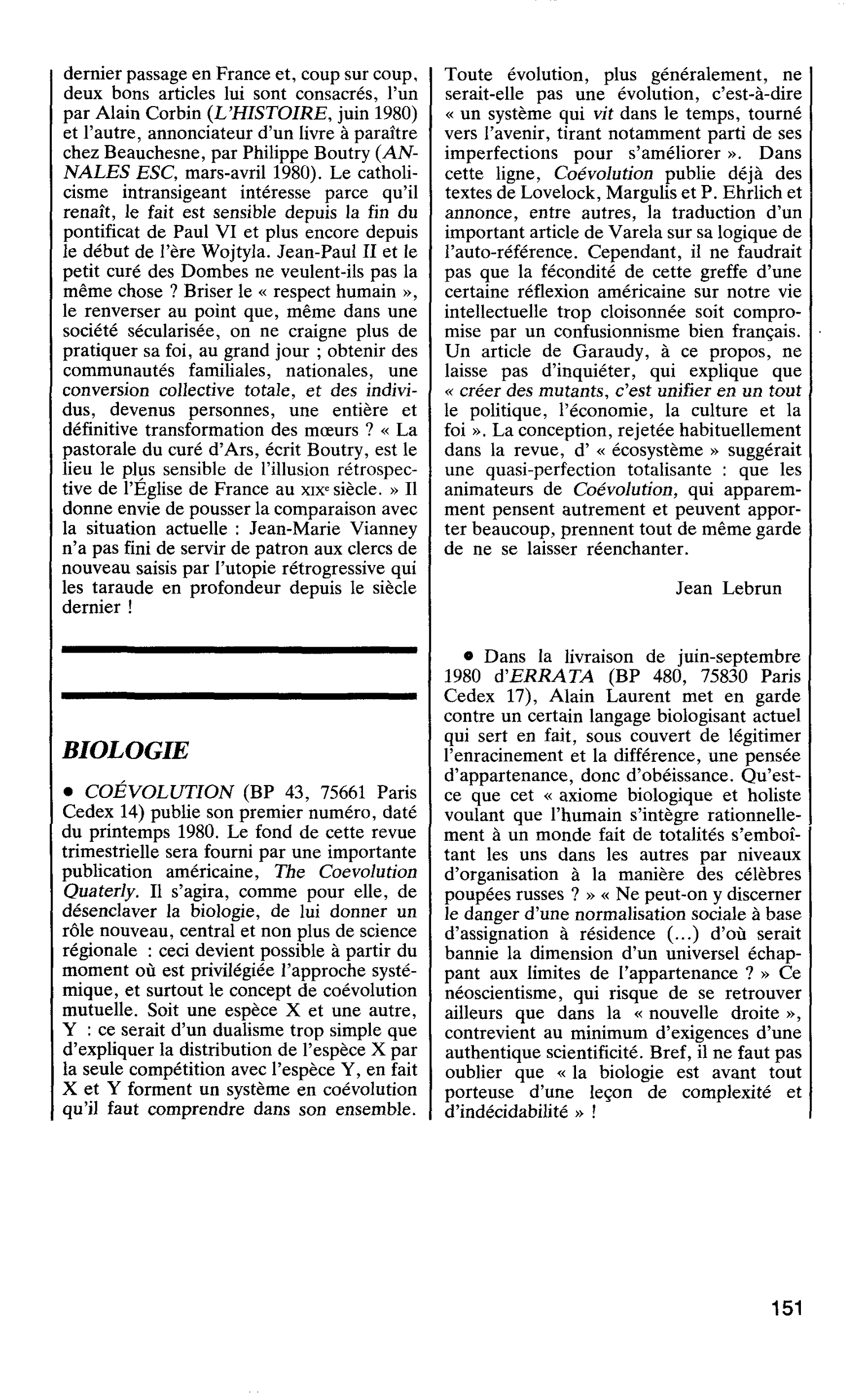 BIOLOGIE