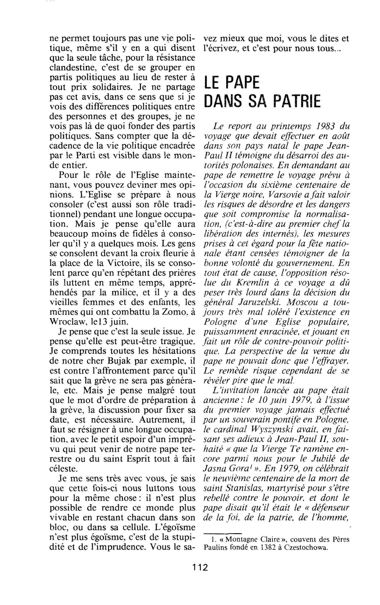 LE PAPE DANS SA PATRIE