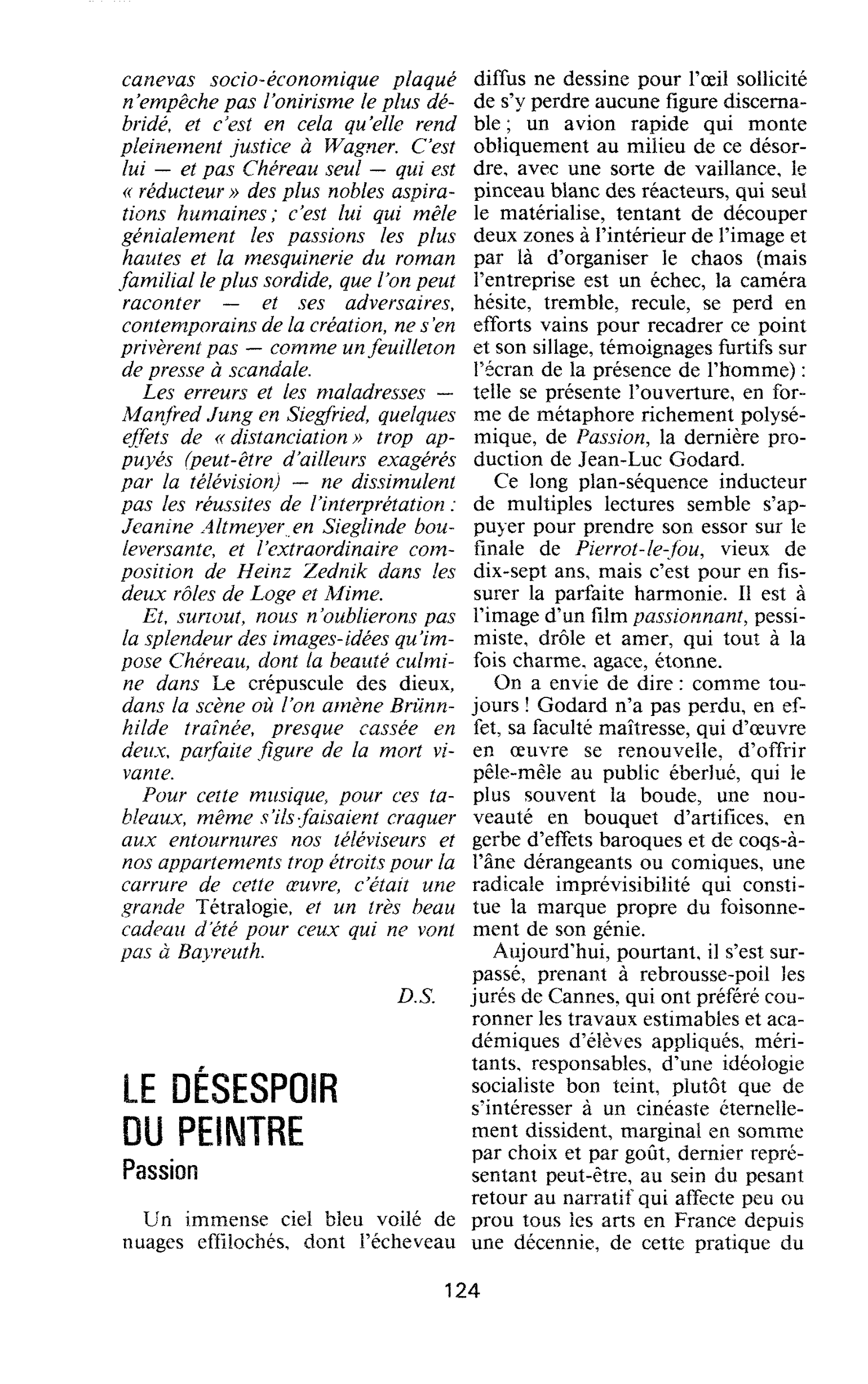 LE DESESPOIR DU PEINTRE. Passion