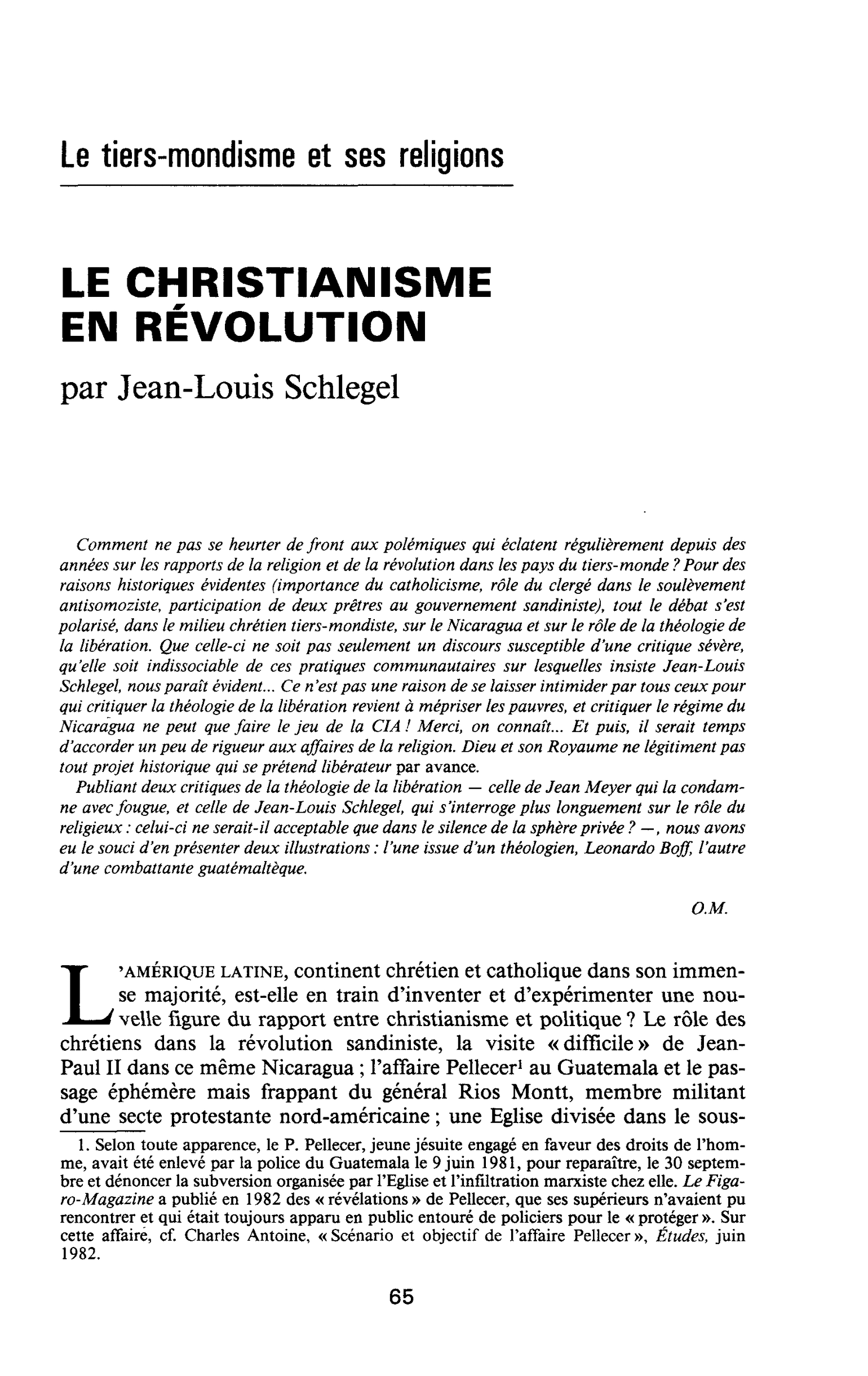 LE CHRISTIANISME EN RÉVOLUTION
